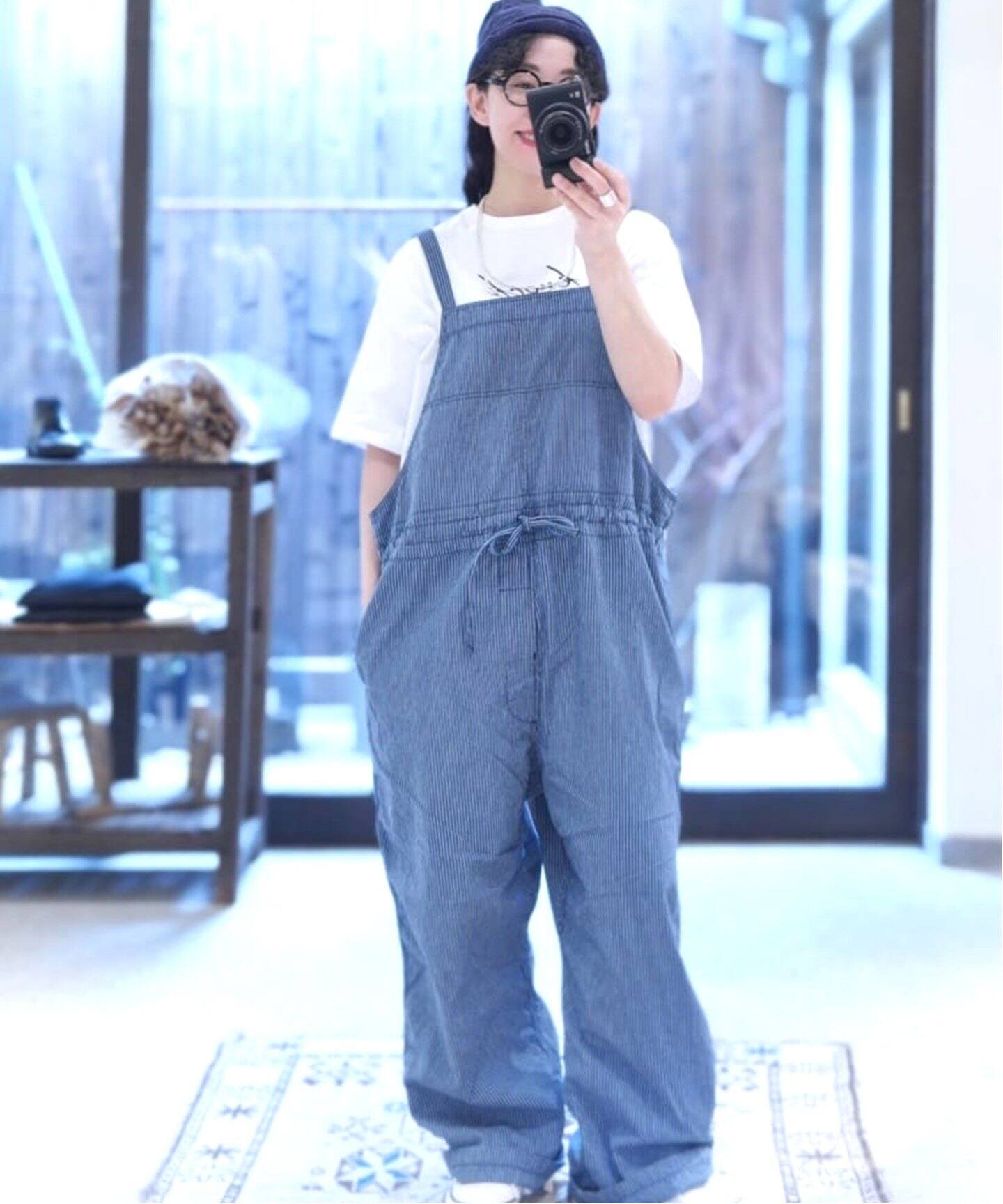 ARMEN/アーメン】STRIPE CHAMBRAY SALOPETTE（サロペット  