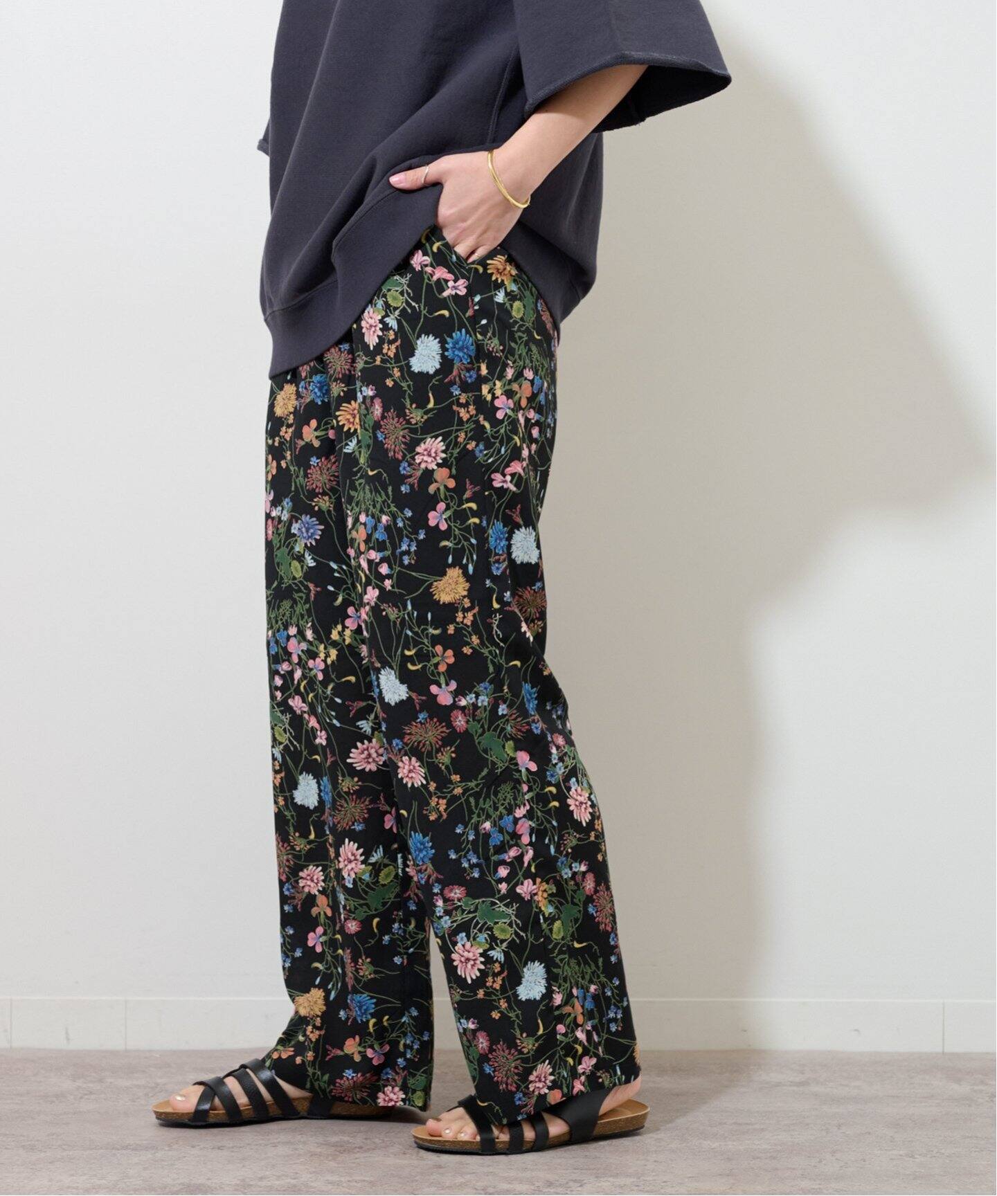 追加》ブラックフローラルイージーパンツ（その他パンツ）｜JOURNAL  