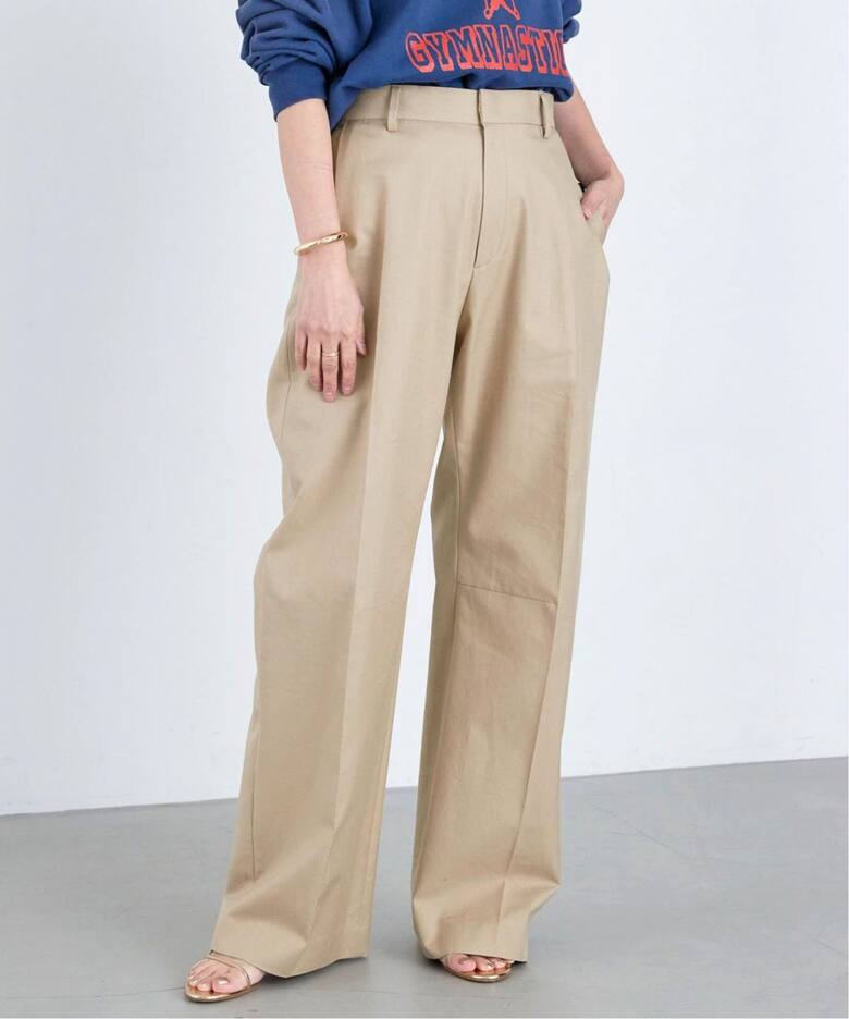 Deuxieme Classe TUCK CHINO ワイドパンツ 34 - チノパン 