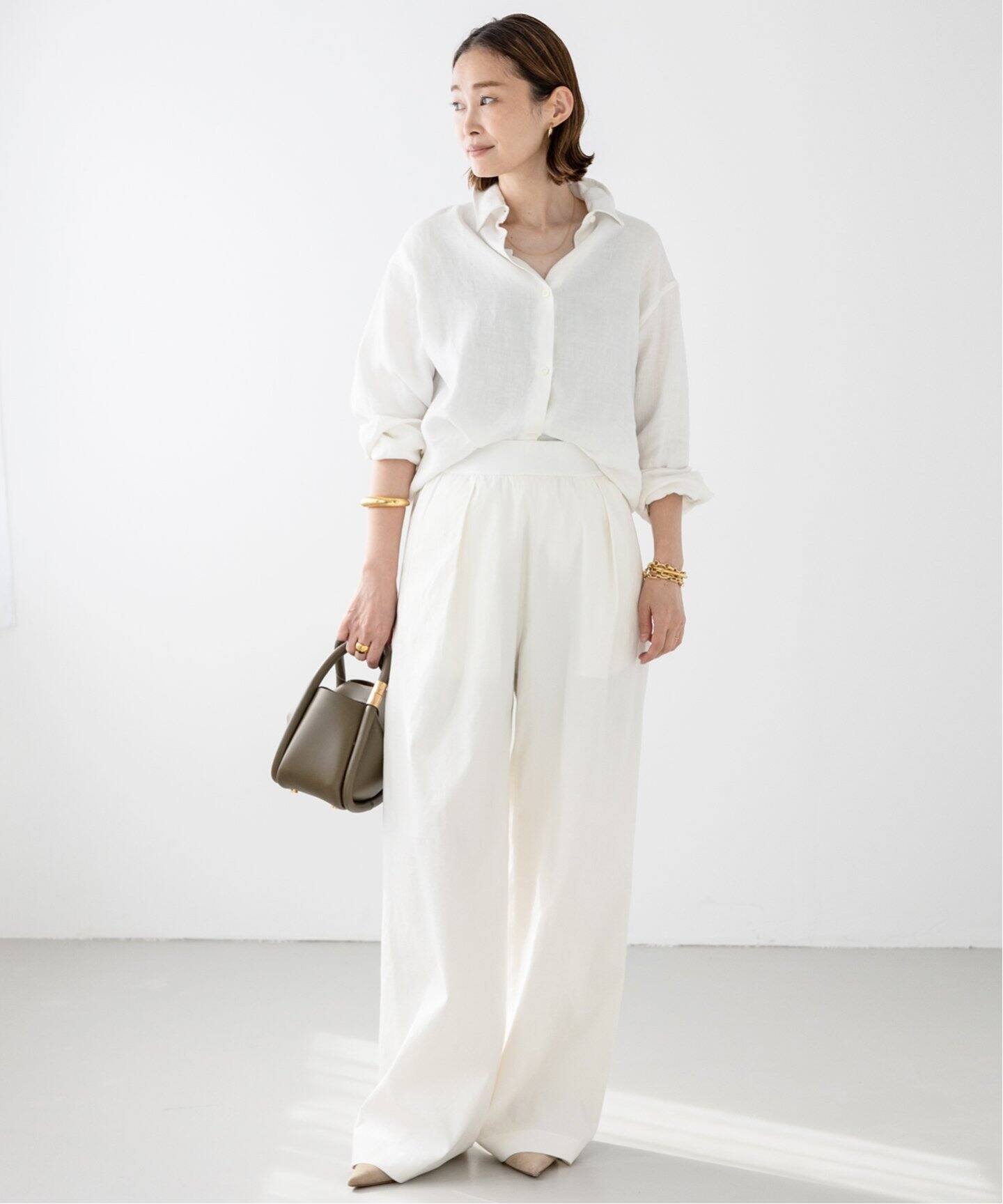 Stretch twill タックパンツ（スラックス）｜Deuxieme Classe 