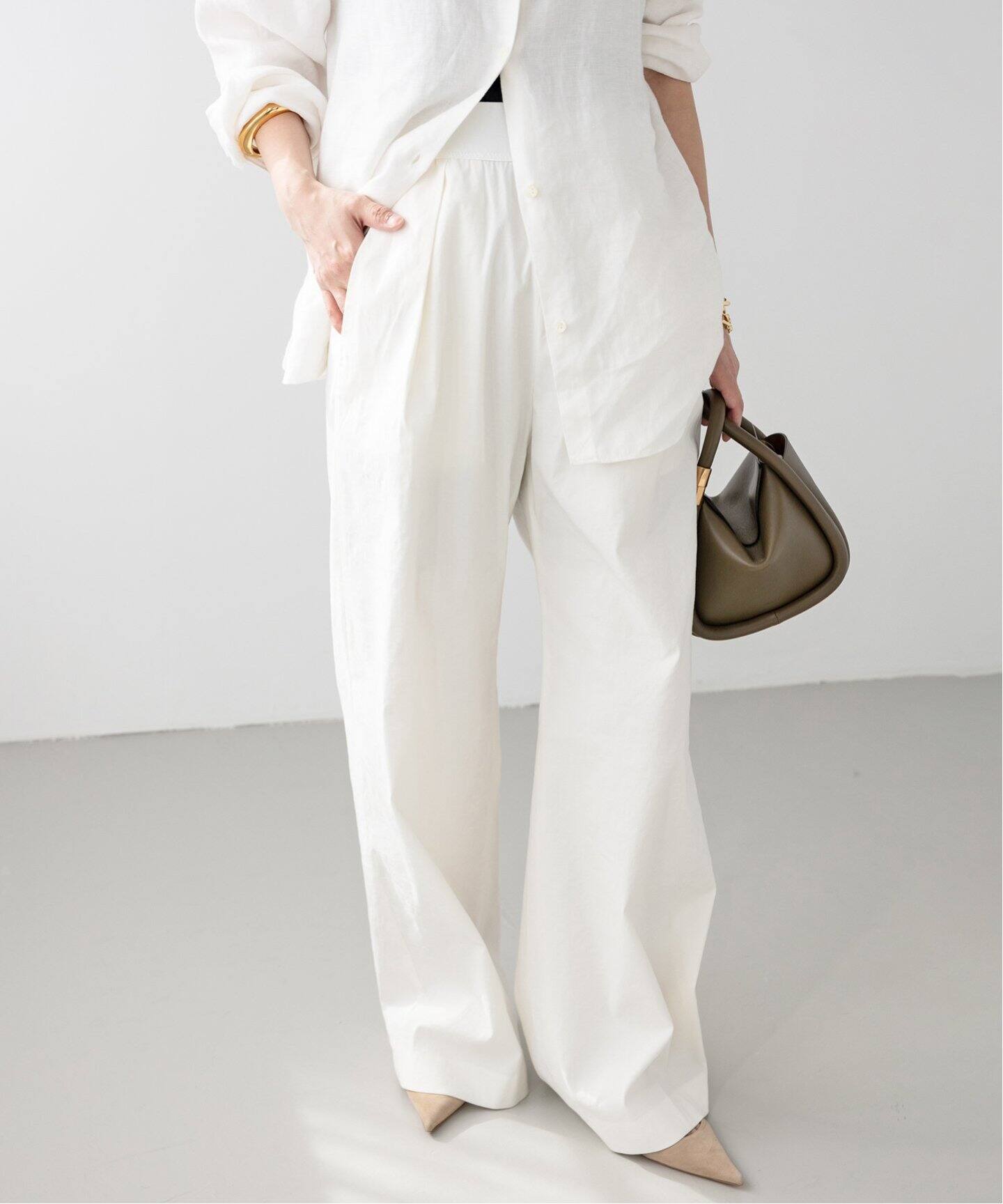 Stretch twill タックパンツ（スラックス）｜Deuxieme Classe  