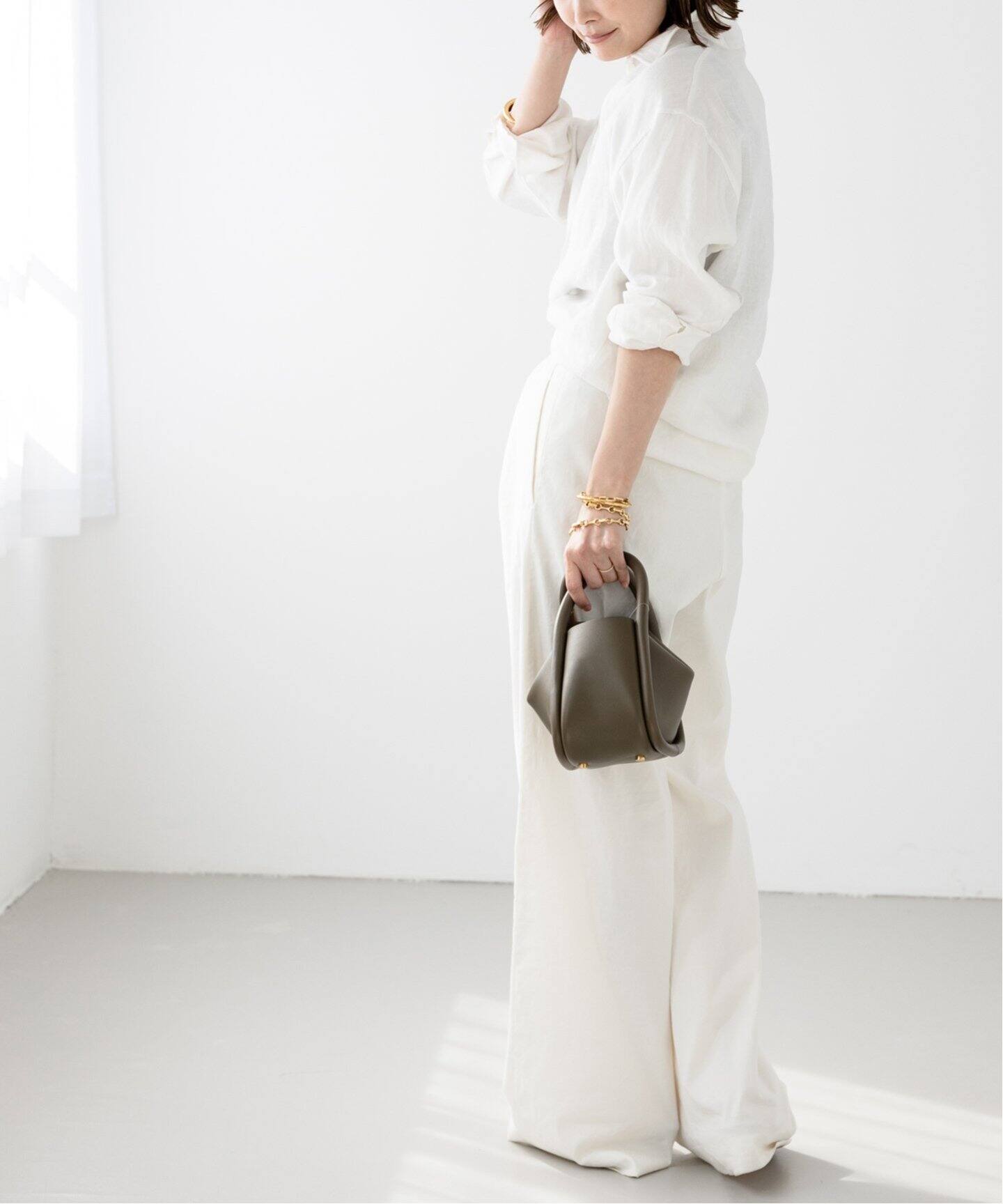 Stretch twill タックパンツ（スラックス）｜Deuxieme Classe  