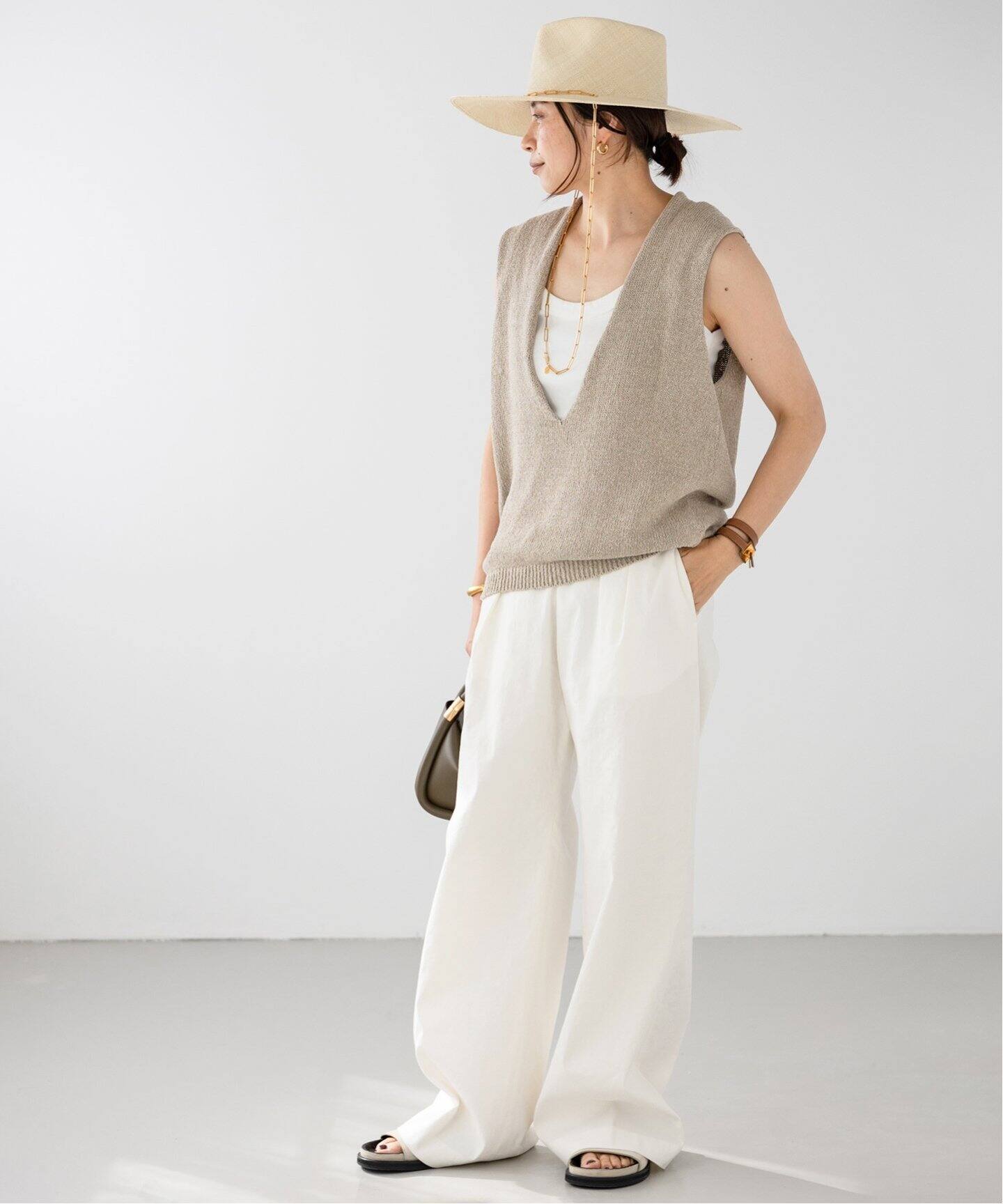 Stretch twill タックパンツ（スラックス）｜Deuxieme Classe  