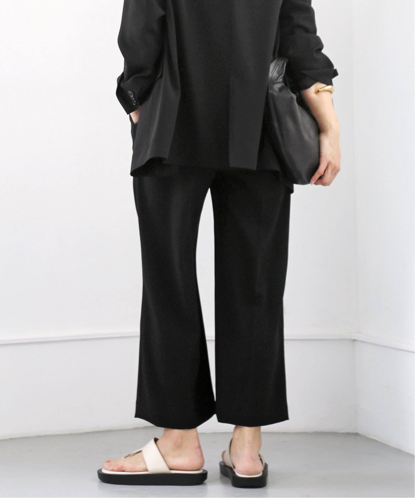EDEN クロップド ワイドパンツ BLK（その他パンツ）｜Deuxieme Classe 