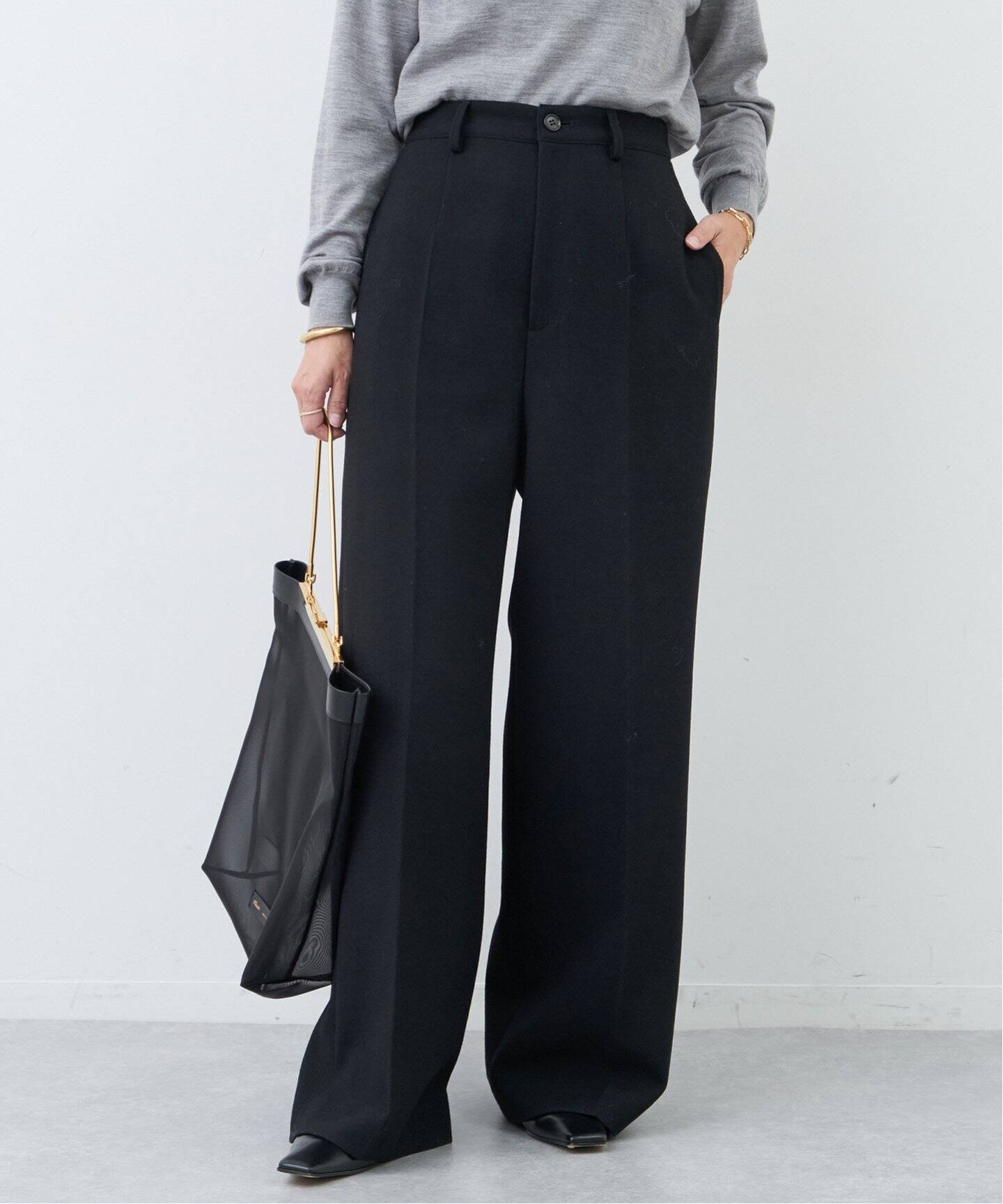 DISCO CRAPE パンツ(BK)（スラックス）｜Deuxieme Classe 