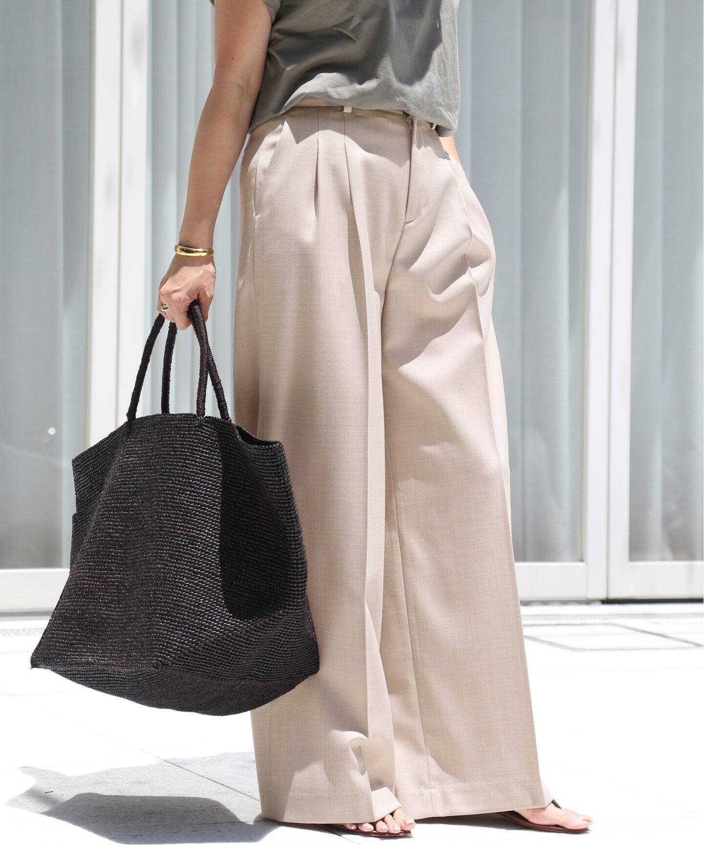 Tuck wide パンツ（スラックス）｜Deuxieme Classe（ドゥーズィエム  