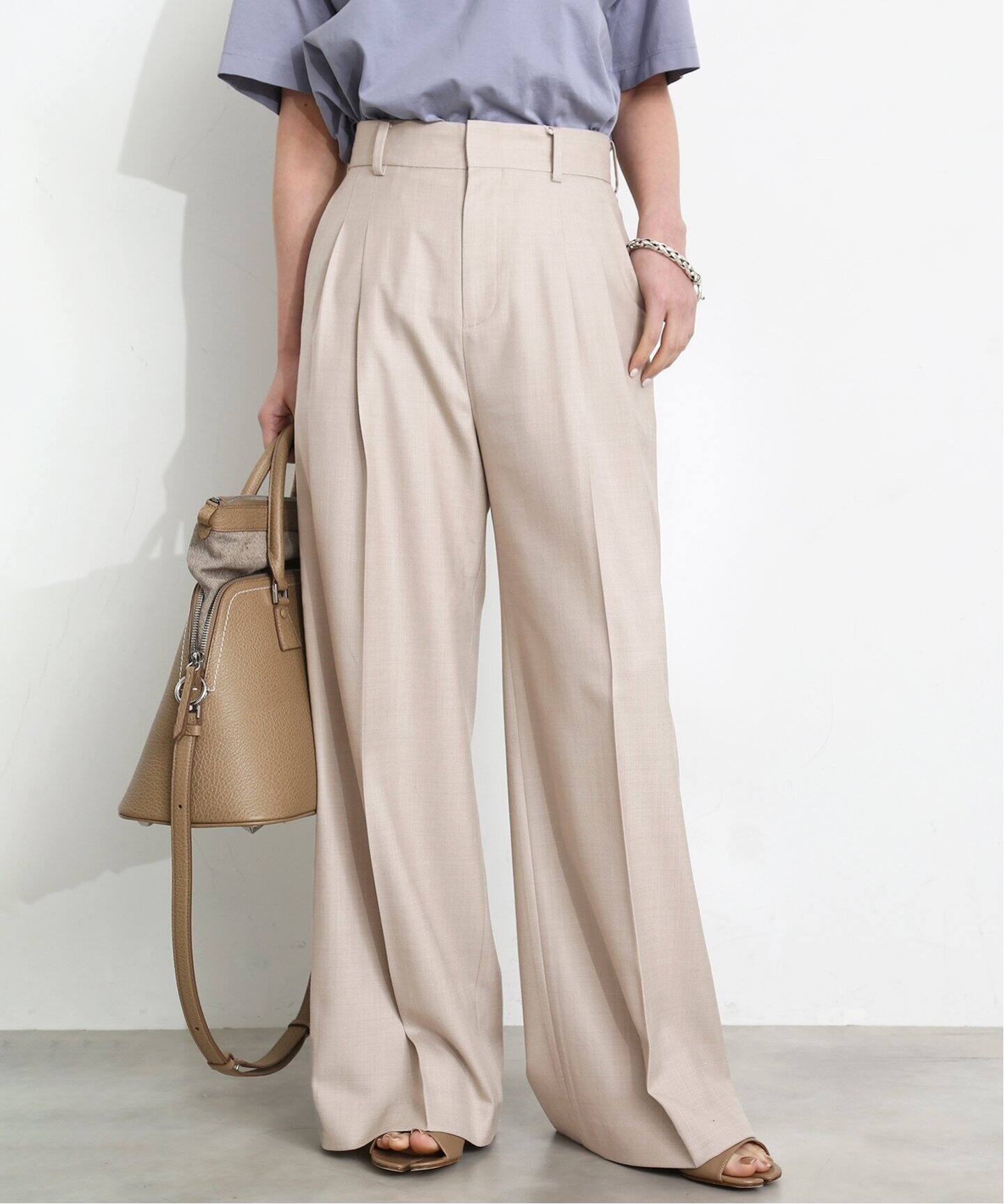 Tuck wide パンツ（スラックス）｜Deuxieme Classe（ドゥーズィエム  