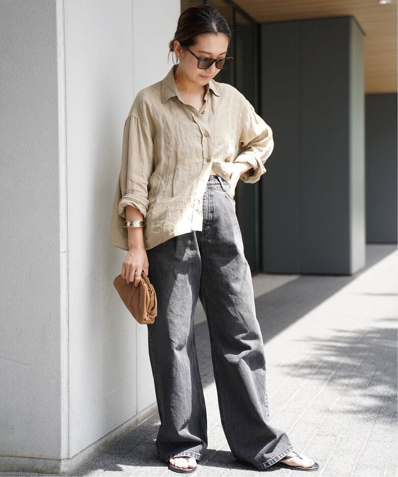 タックバギー デニム (GRY)（デニムパンツ・ジーンズ）｜Deuxieme  