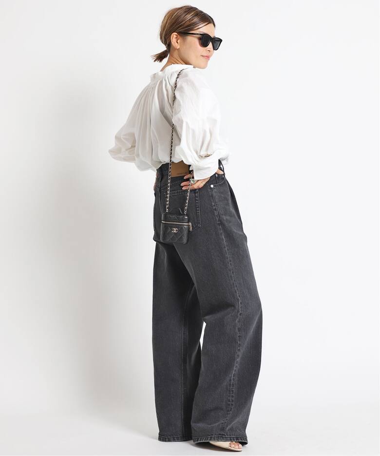 タックバギー デニム (GRY)（デニムパンツ・ジーンズ）｜Deuxieme 