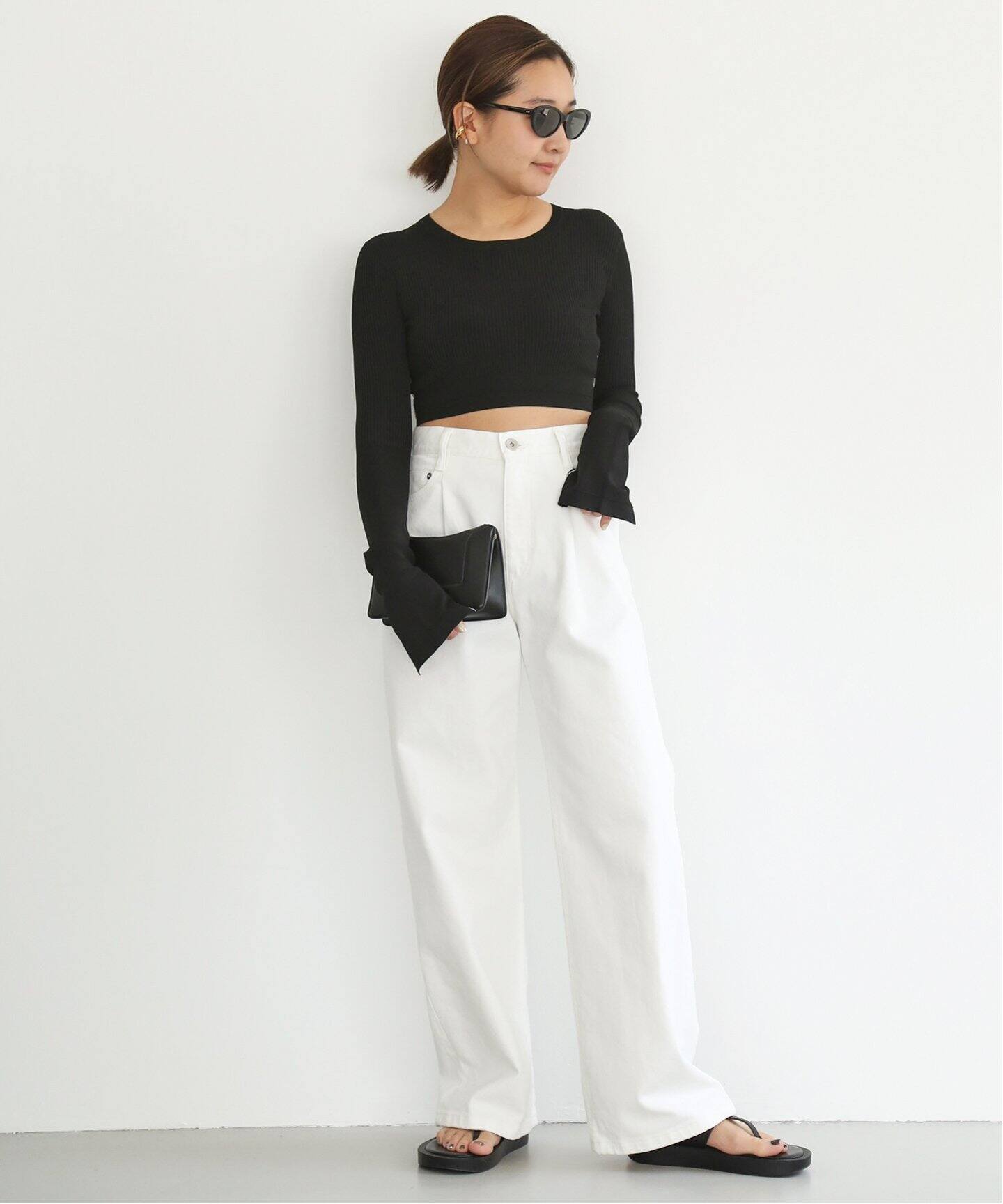 ホワイト タックバギーデニム（デニムパンツ・ジーンズ）｜Deuxieme  