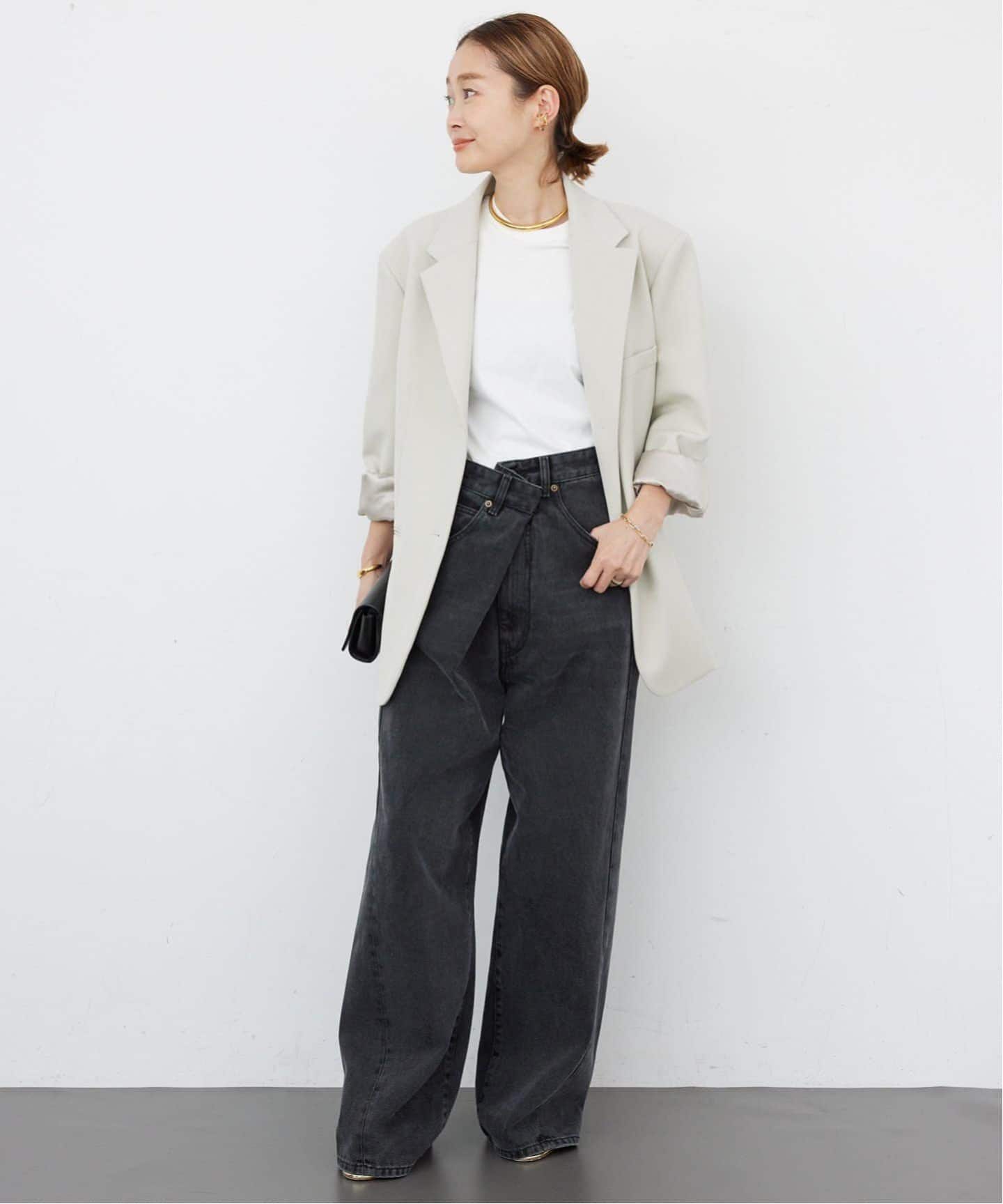 ドゥーズィエムクラス【ダークパーク】 INES USED BLACK デニム24 ドゥーズィエムクラス【ダークパーク】 INES USED BLACK デニム24