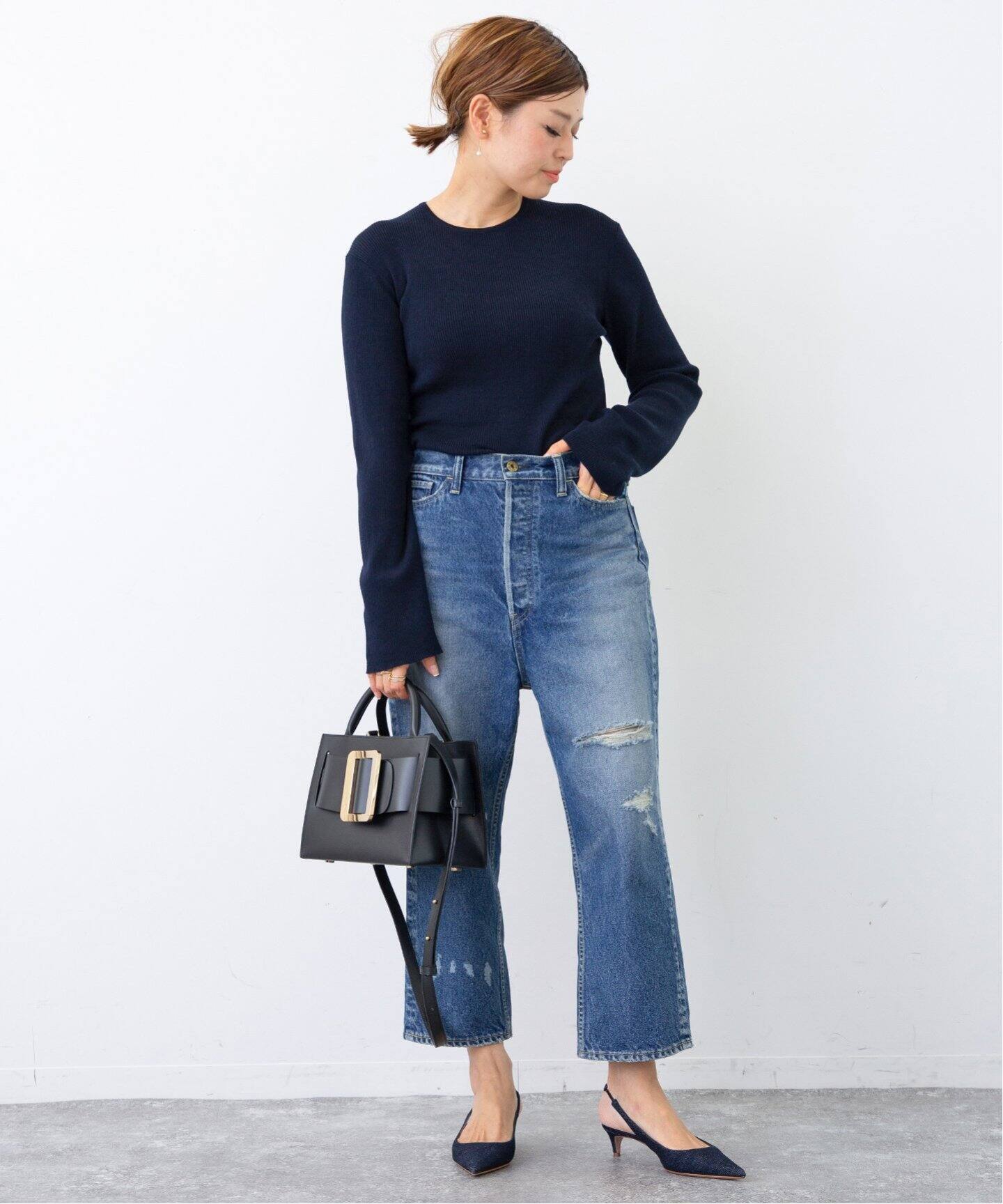 MADISONBLUE/マディソンブルー】 CRASHED SAROUEL デニム（デニム  