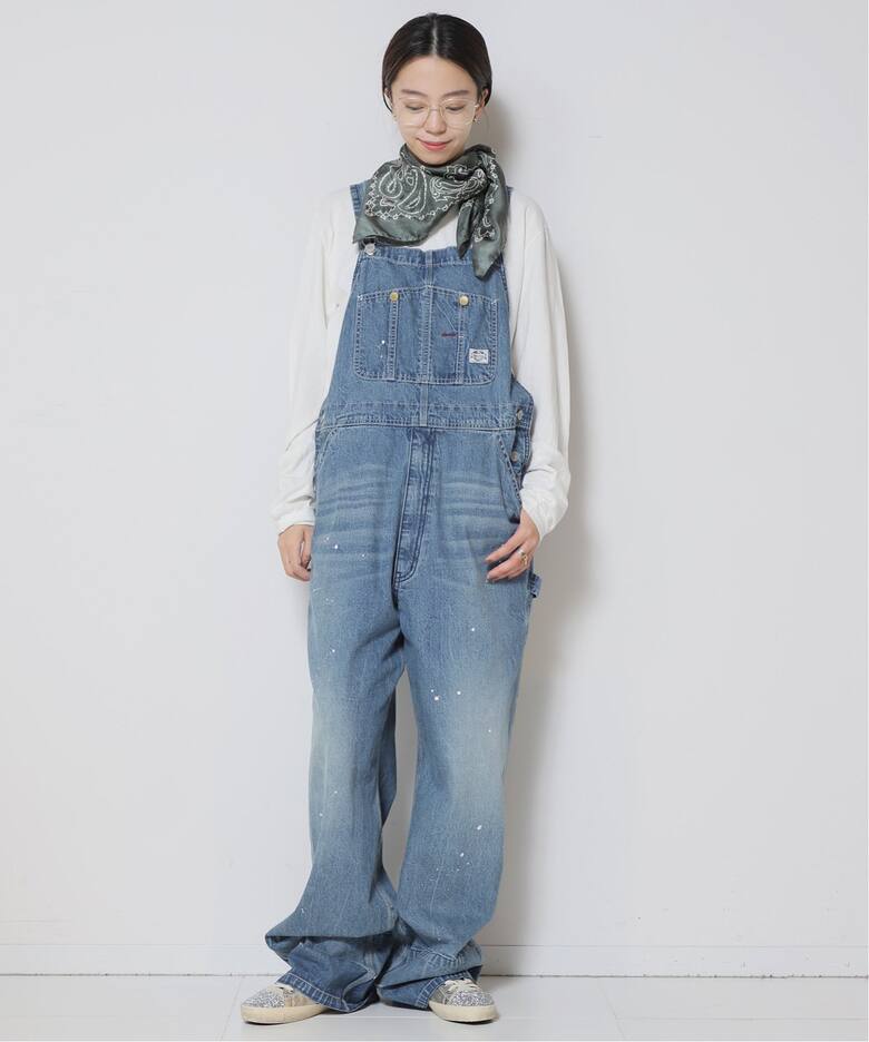 STAND ALONE/スタンド アローン】PAINTED DENIM オーバーオール  