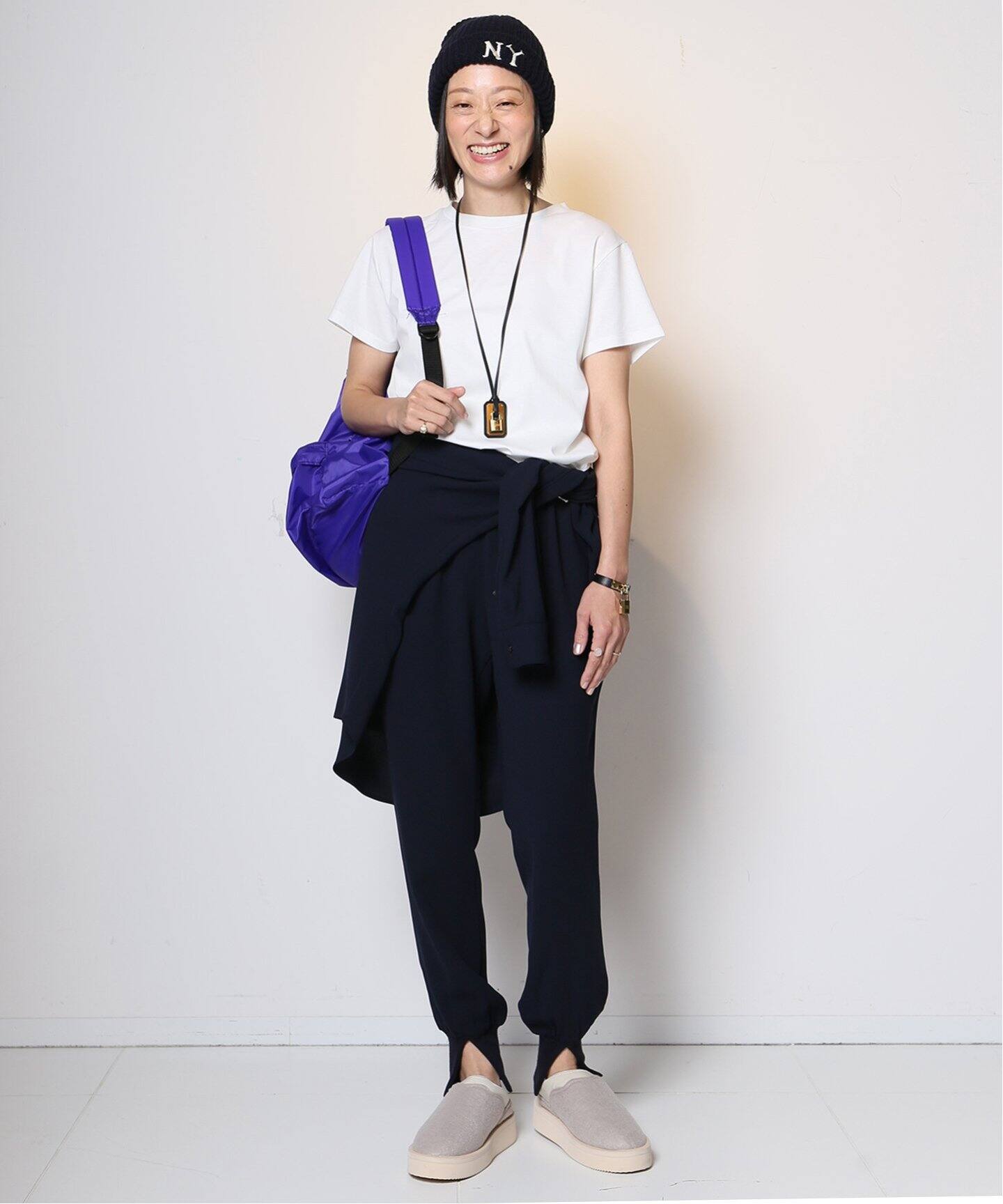 Col Pierrot/コルピエロ】スソリブ パンツ(NAVY)（その他パンツ  