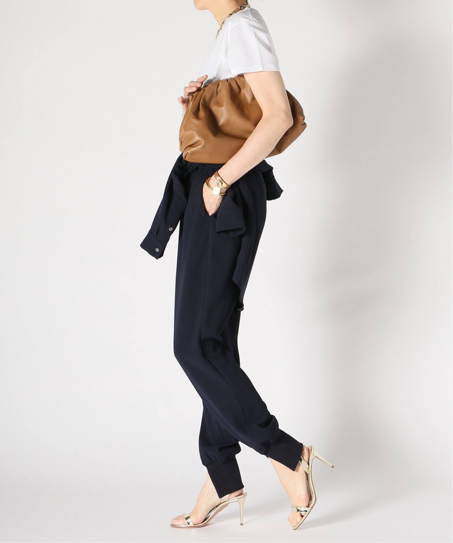 Col Pierrot/コルピエロ】スソリブ パンツ(NAVY)（その他パンツ  