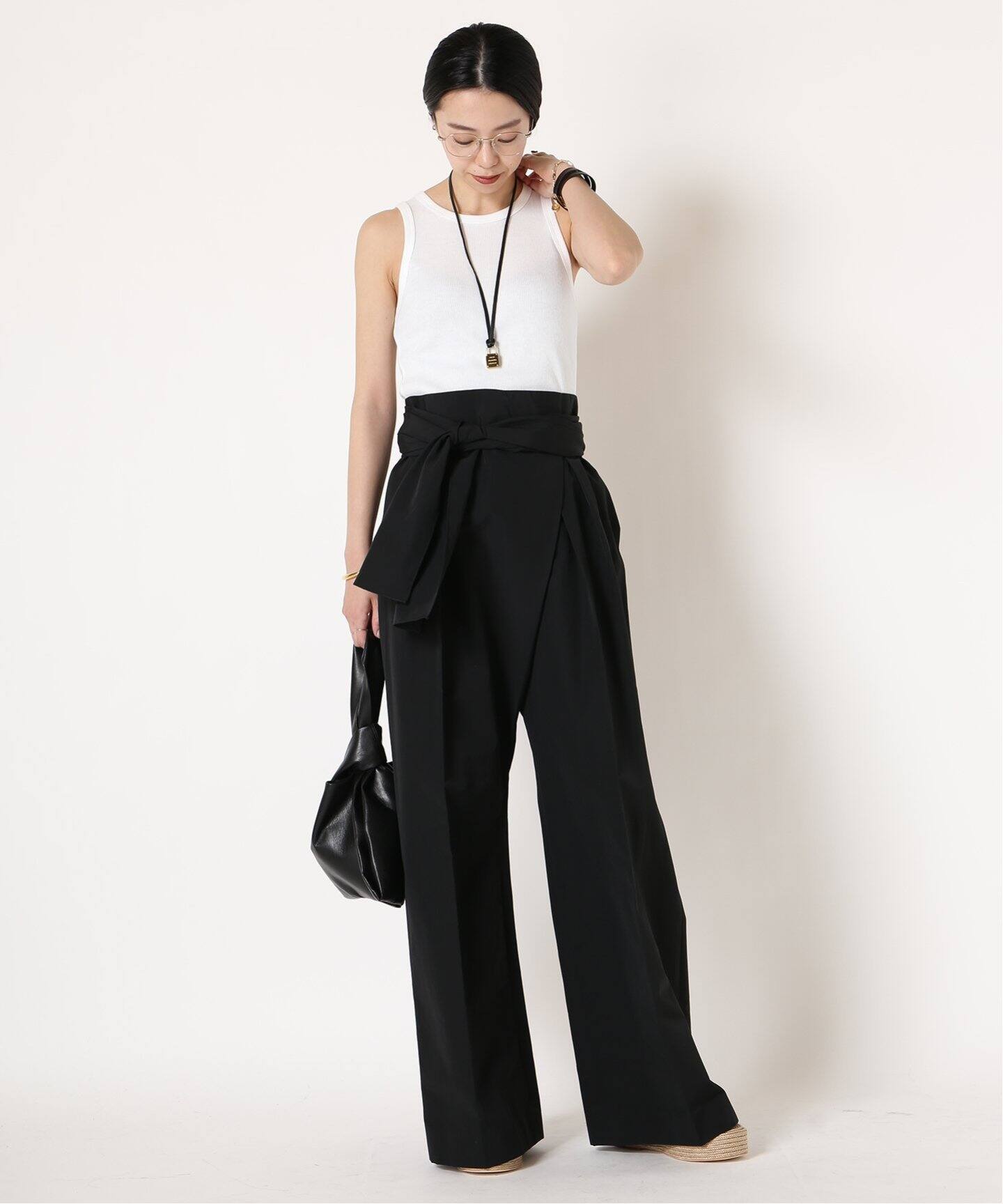 GIA STUDIOS/ジア ストゥディオス】WAIST TIE STRAIGHT TROUSERS  