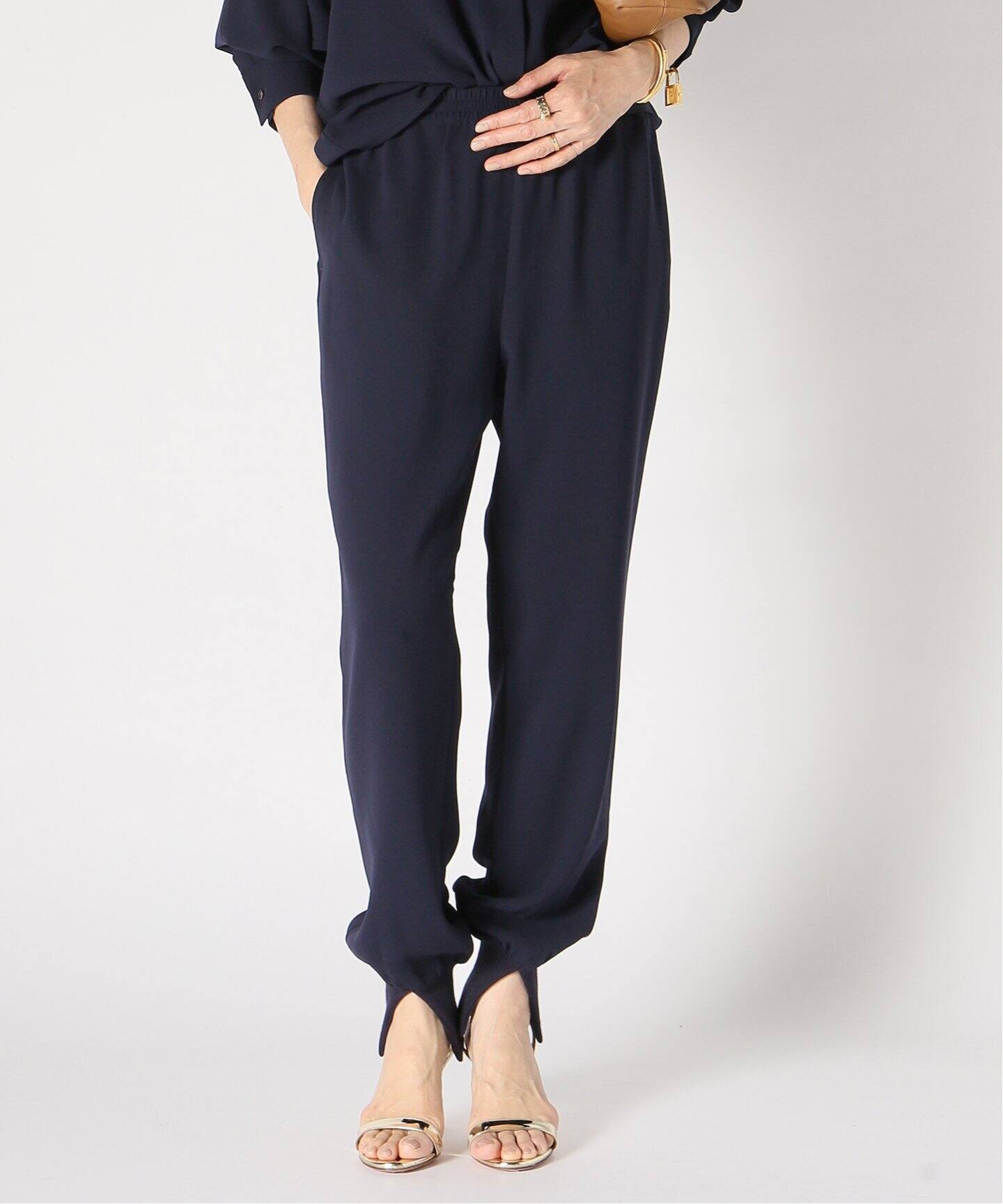 Col Pierrot/コルピエロ】スソリブ パンツ(NAVY)（その他パンツ  