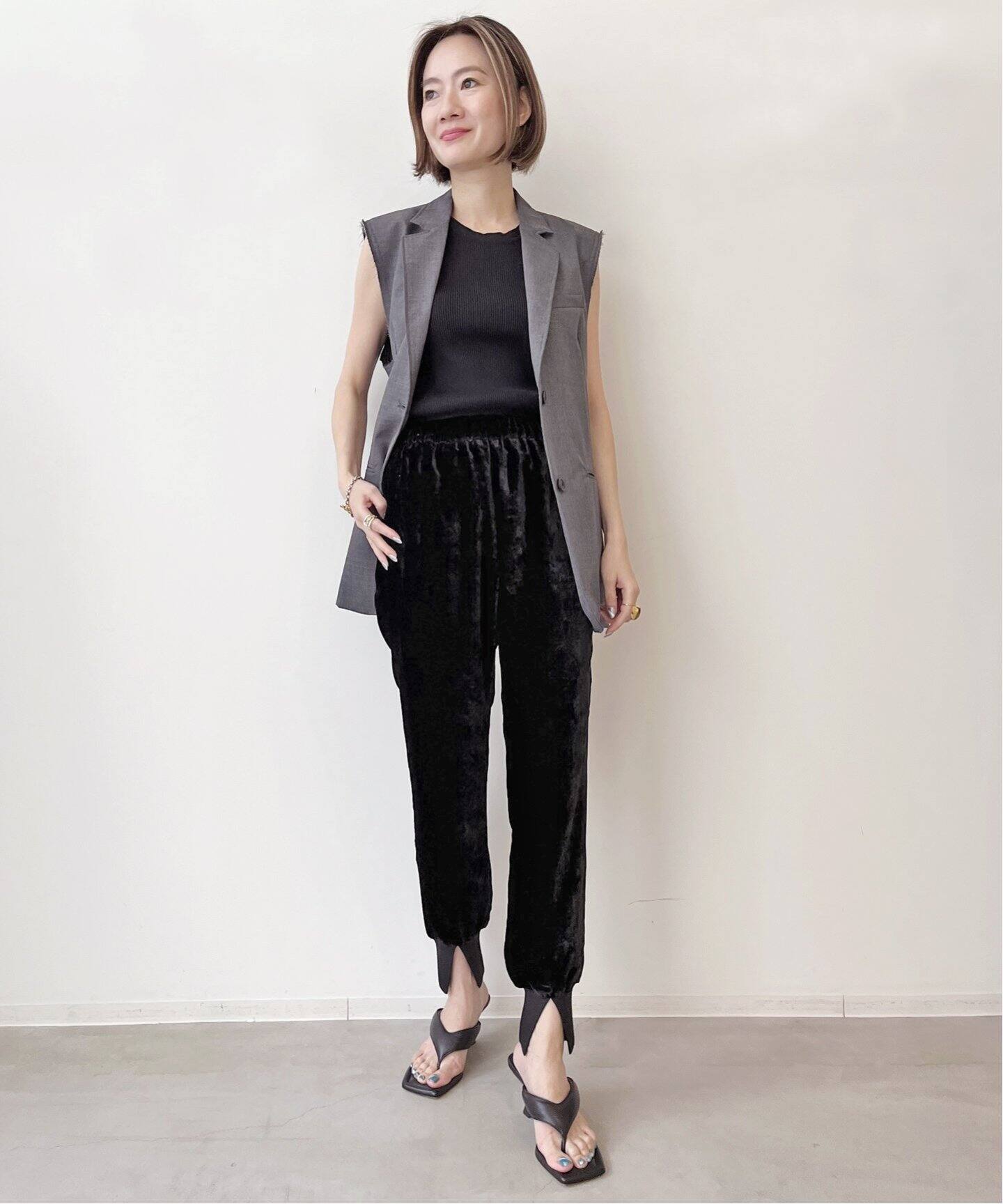 Velor Rib Pants（スラックス）｜L 