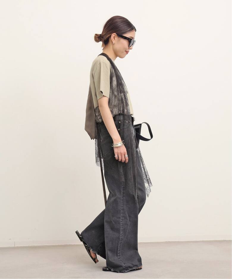 GOOD GRIEF!/グッドグリーフ】Damaged Hem Wide Leg Denim（デニム  