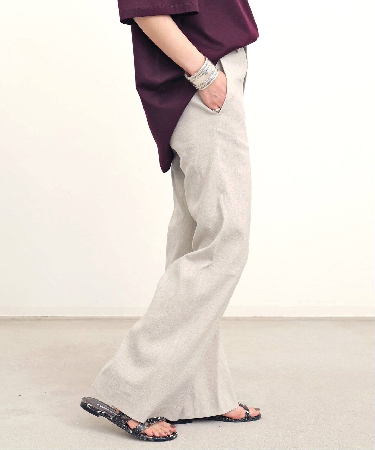 Stretch Linen Pants（スラックス）｜L