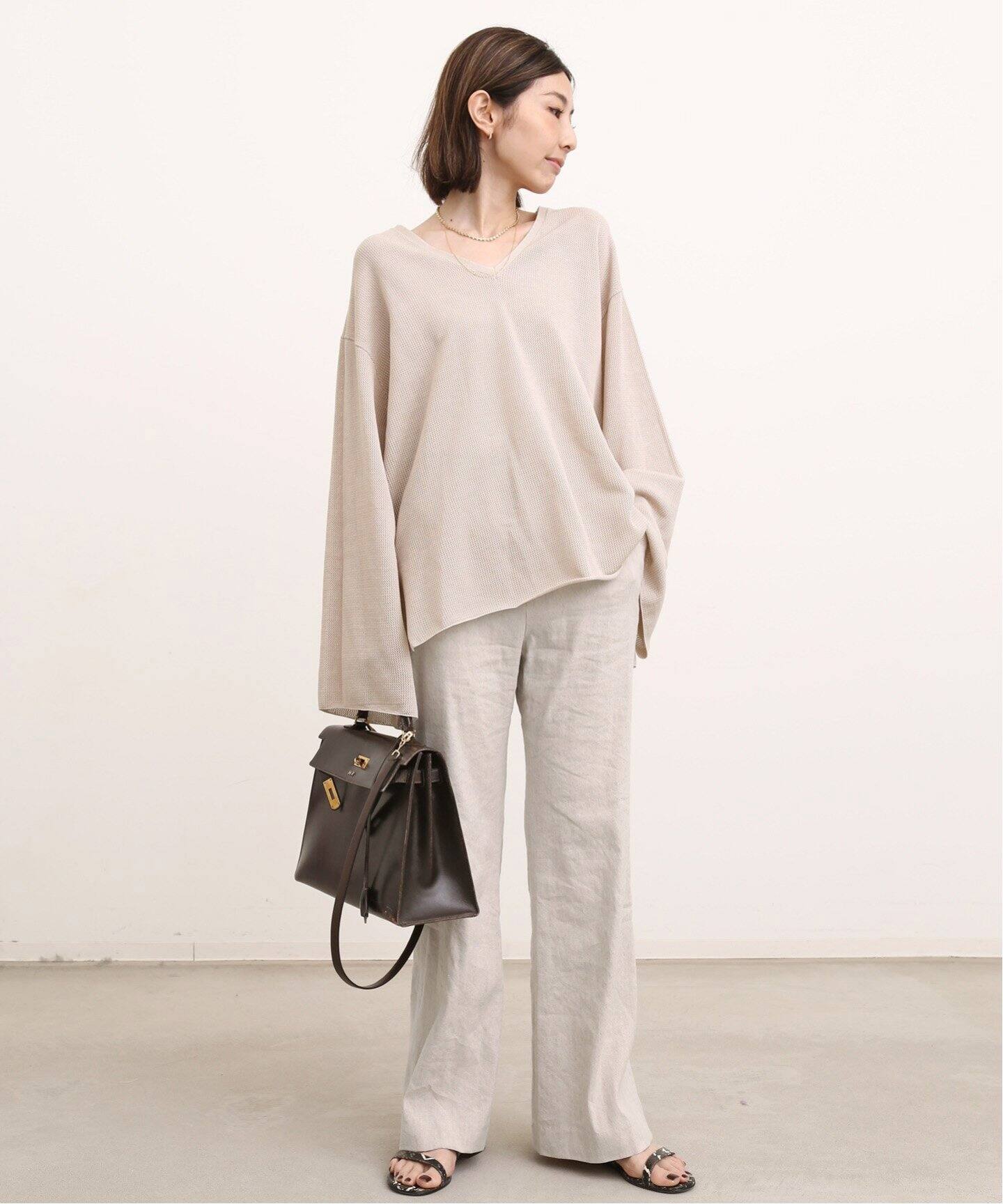 Stretch Linen Pants（スラックス）｜L