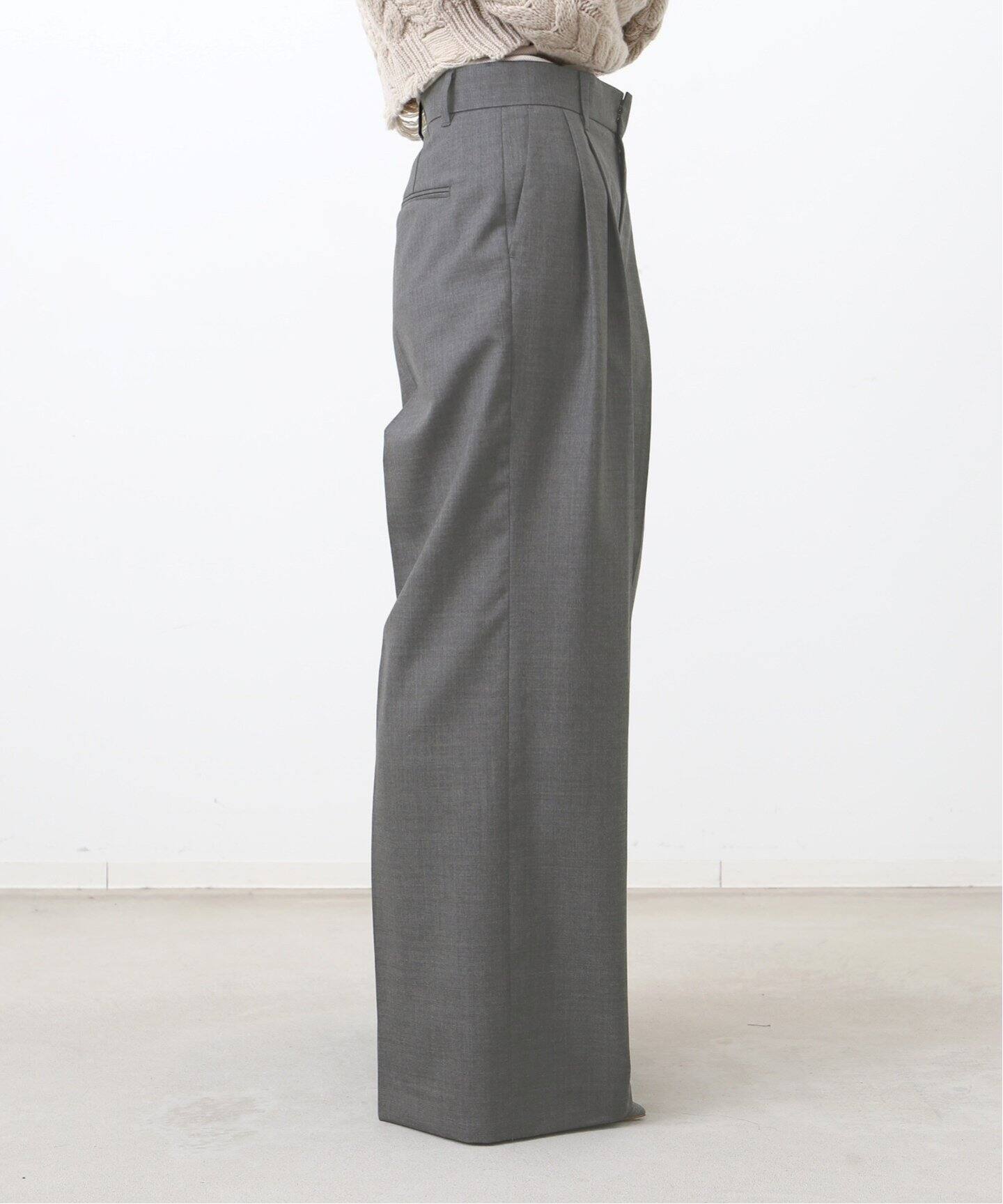 ウールトロタックワイドパンツ（スラックス）｜L 