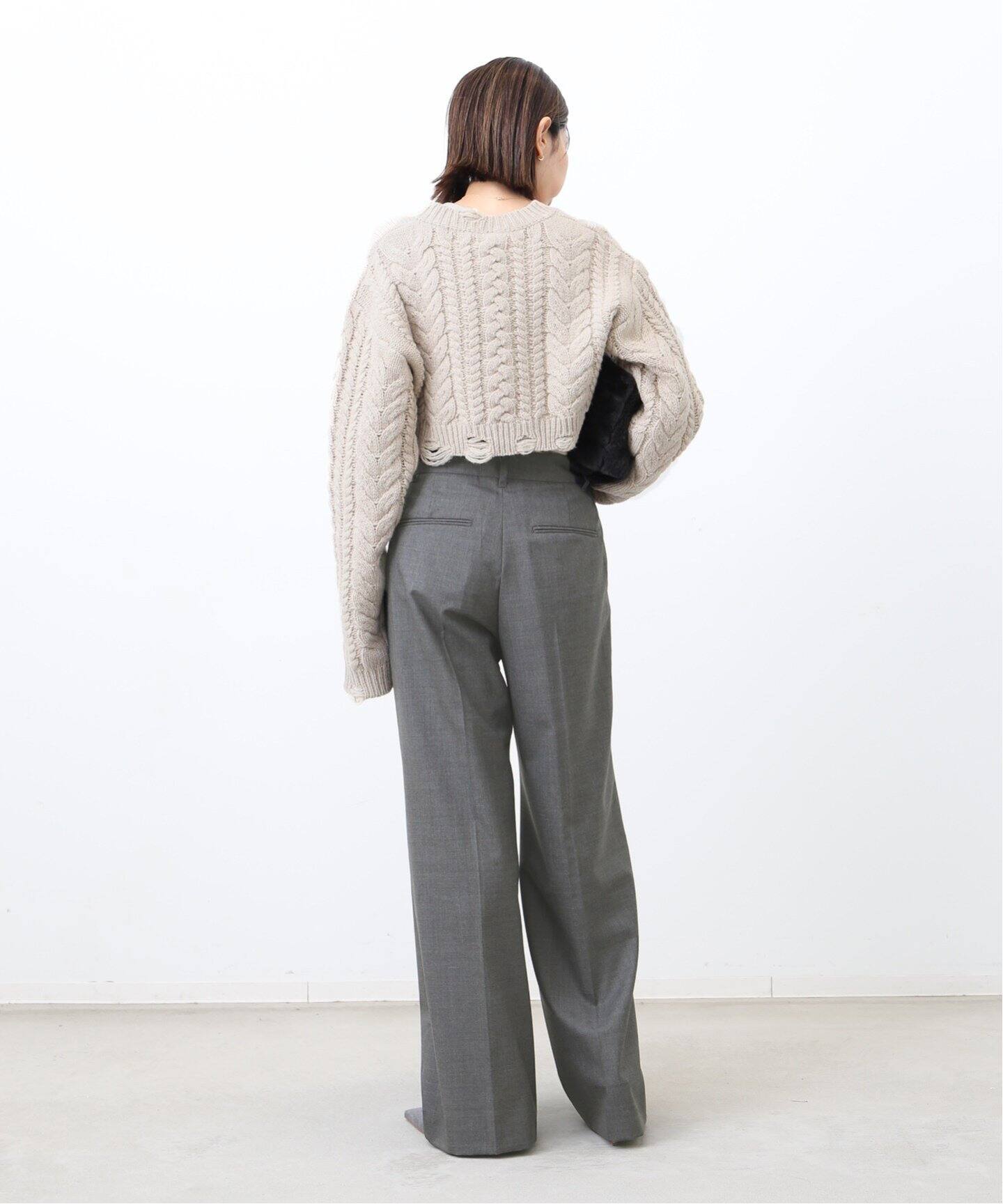 ウールトロタックワイドパンツ（スラックス）｜L 