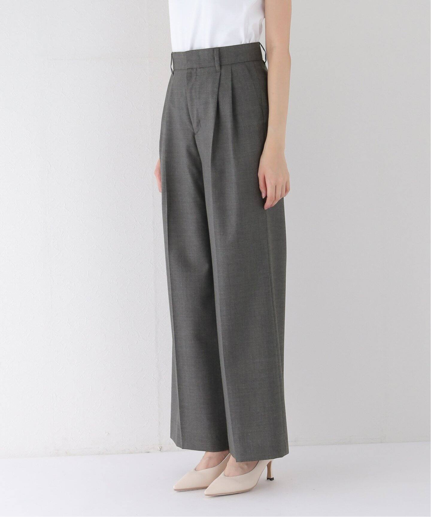 ウールトロタックワイドパンツ（スラックス）｜L 
