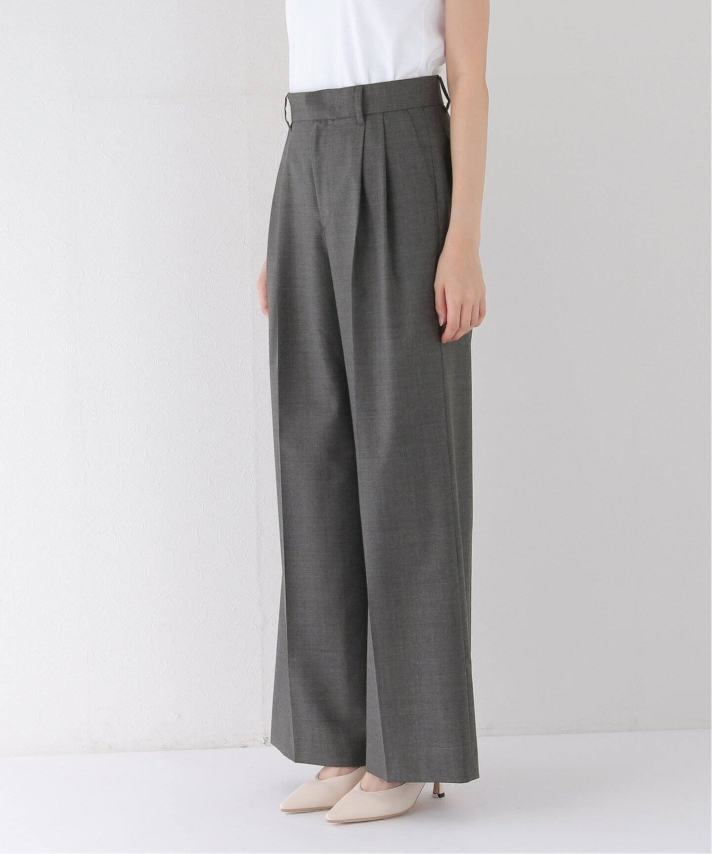 ウールトロタックワイドパンツ（スラックス）｜L 