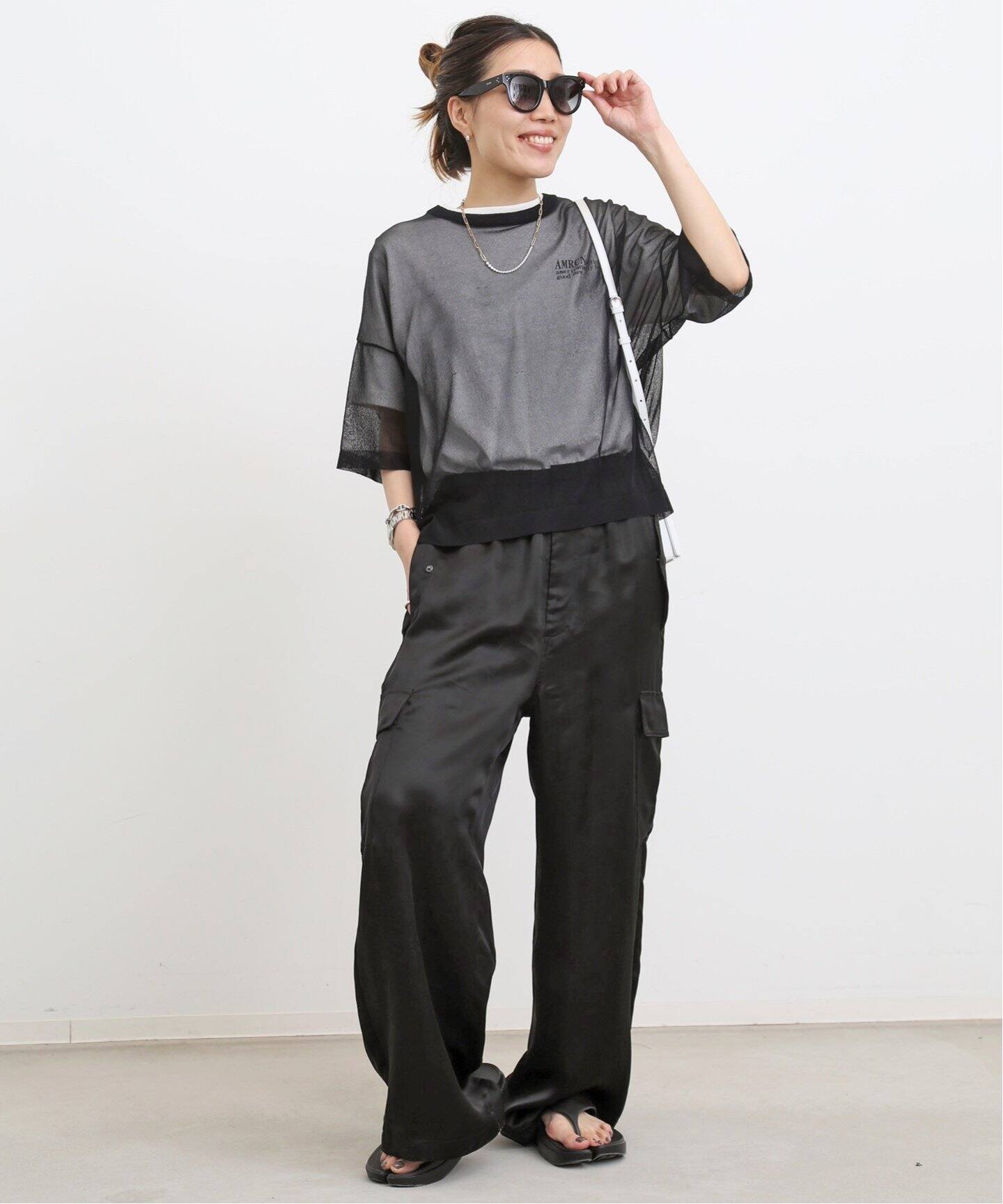 Drape Satin Cargo Pants（カーゴパンツ）｜L