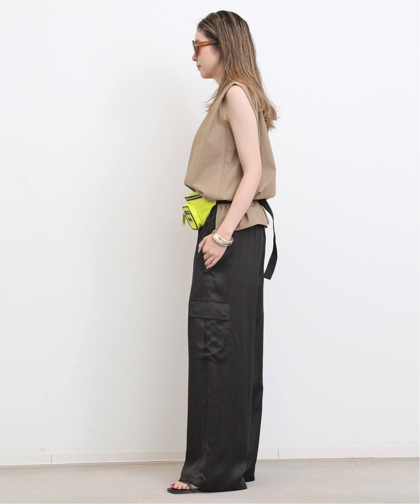 Drape Satin Cargo Pants（カーゴパンツ）｜L