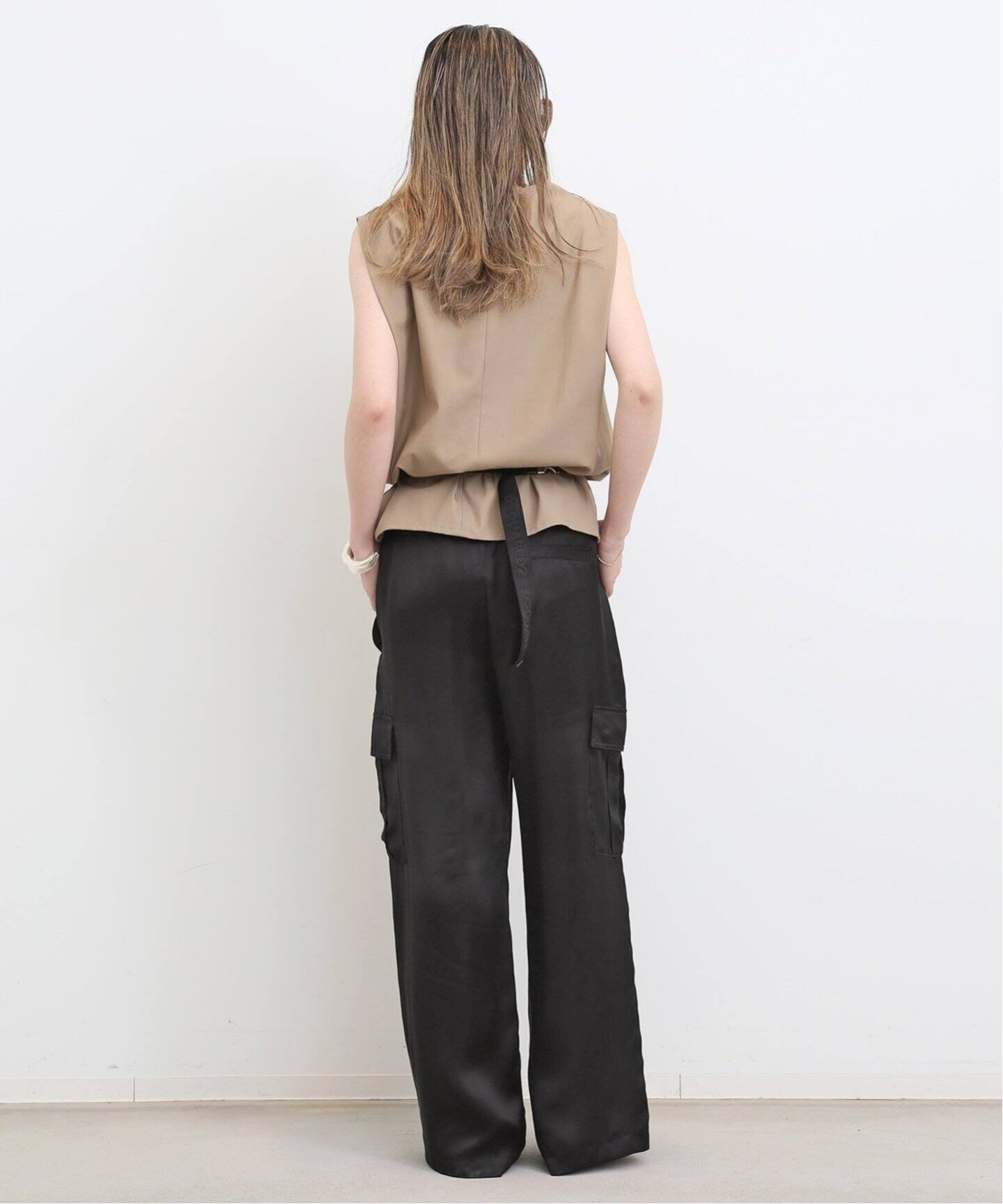 Drape Satin Cargo Pants（カーゴパンツ）｜L