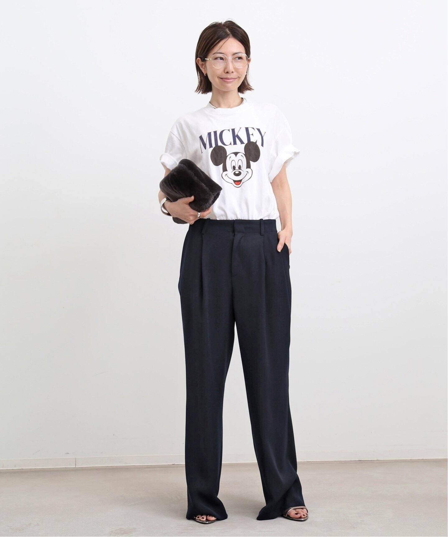 Lowrise Tuck Wide Pants（スラックス）｜L