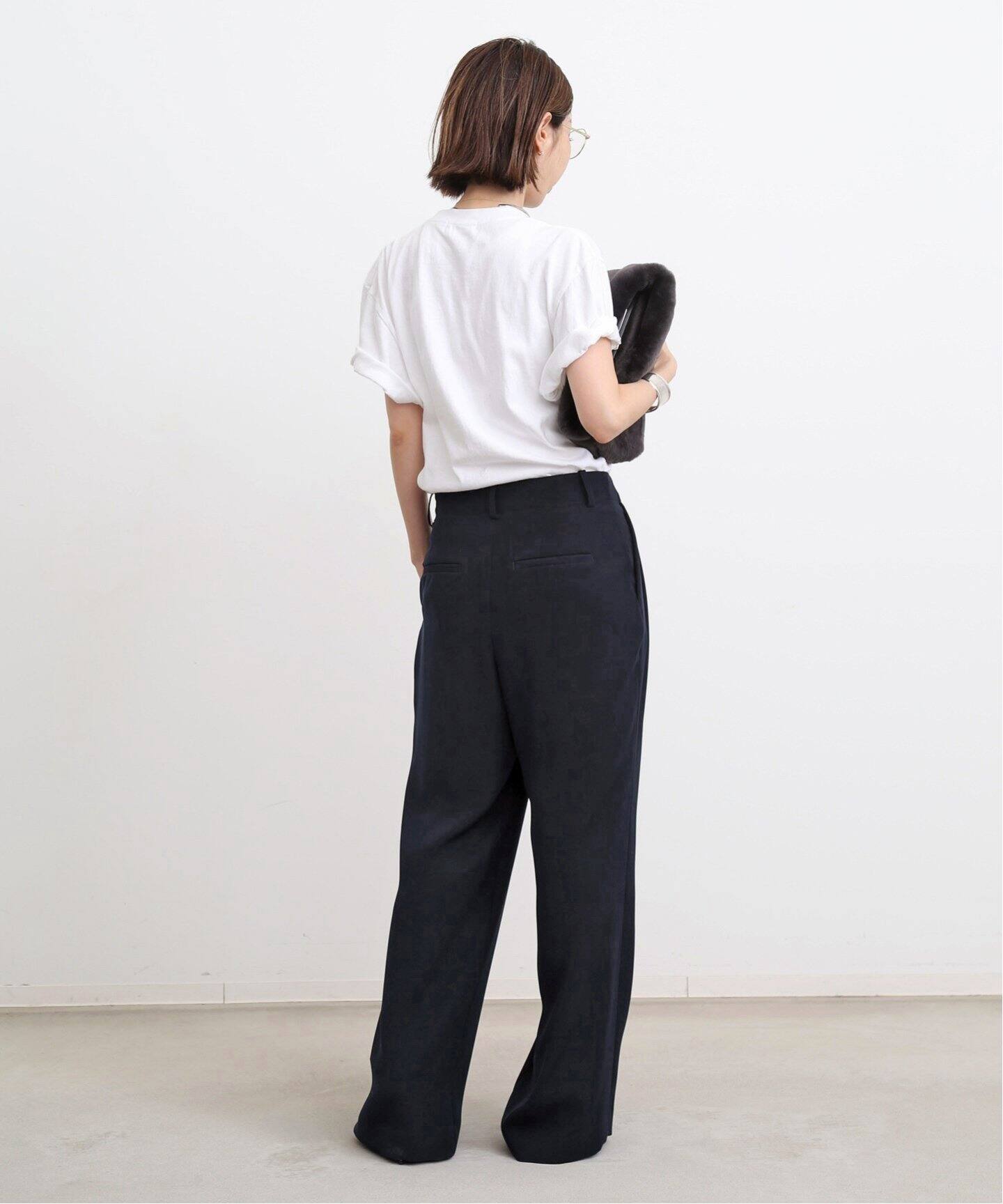 Lowrise Tuck Wide Pants（スラックス）｜L