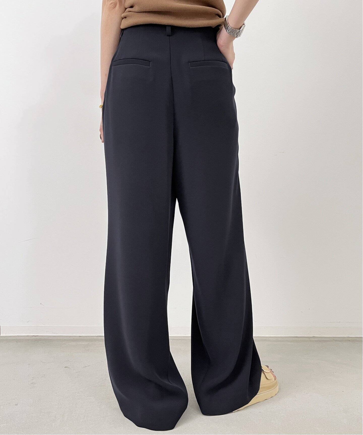 Lowrise Tuck Wide Pants（スラックス）｜L