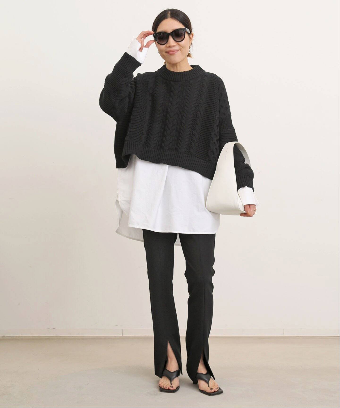 Col Pierrot /コル ピエロ】Strech Slit Pants（スラックス）｜L