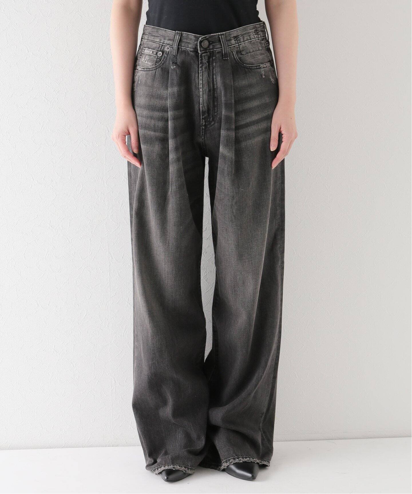 R13/アールサーティーン】DAMON PLEATED WIDE DENIM（デニムパンツ  