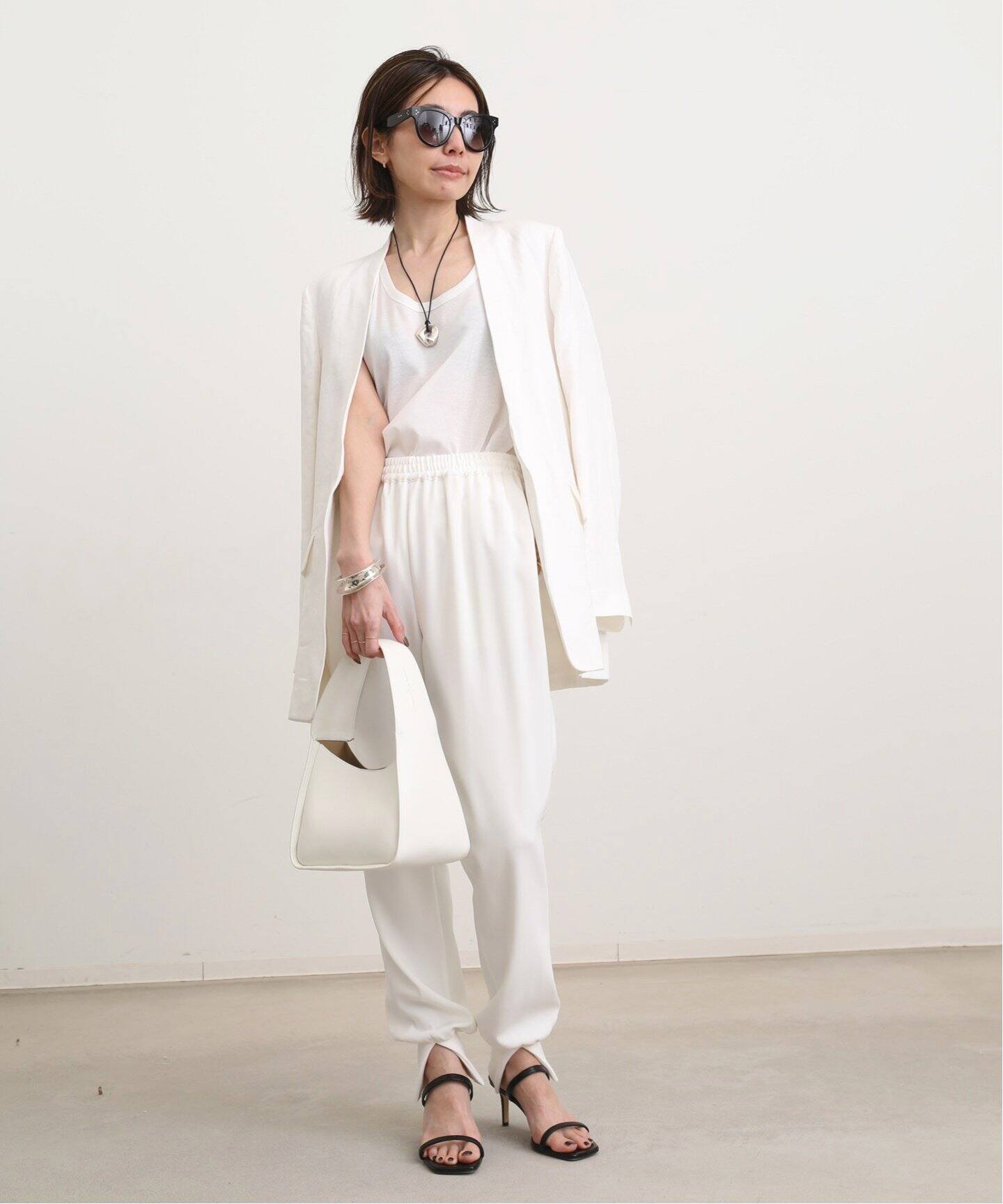 Col Pierrot /コル ピエロ】Rib Pants(WHITE)（その他パンツ）｜L 