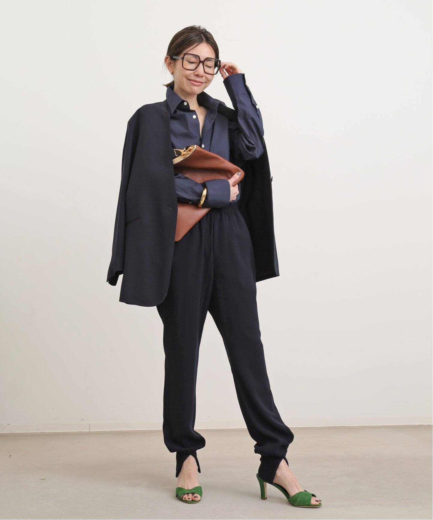 Col Pierrot /コル ピエロ】Rib Pants(NAVY)（その他パンツ）｜L 