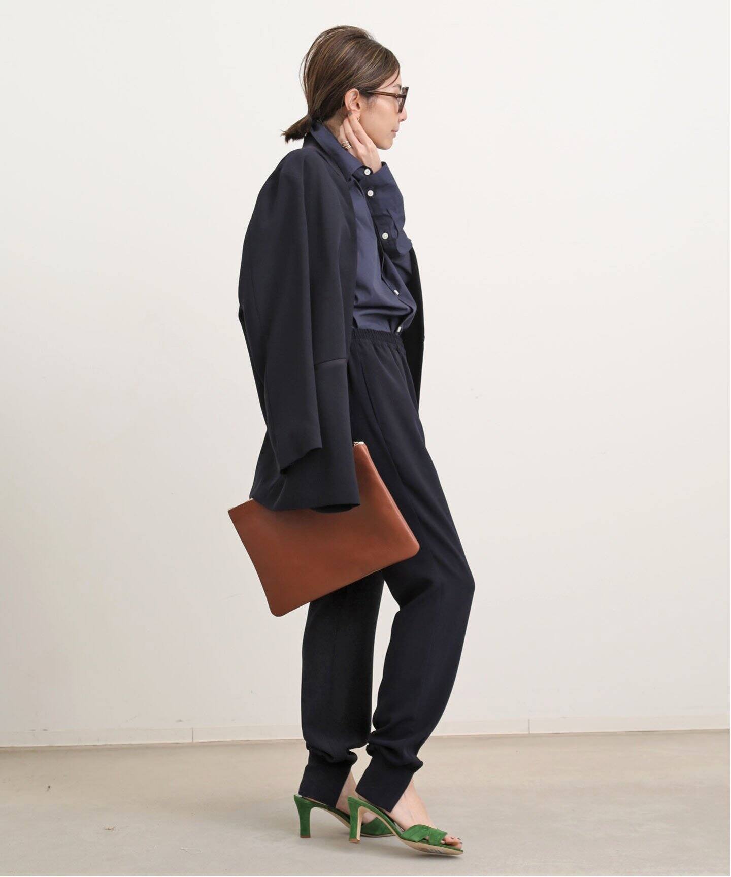 Col Pierrot /コル ピエロ】Rib Pants(NAVY)（その他パンツ）｜L 