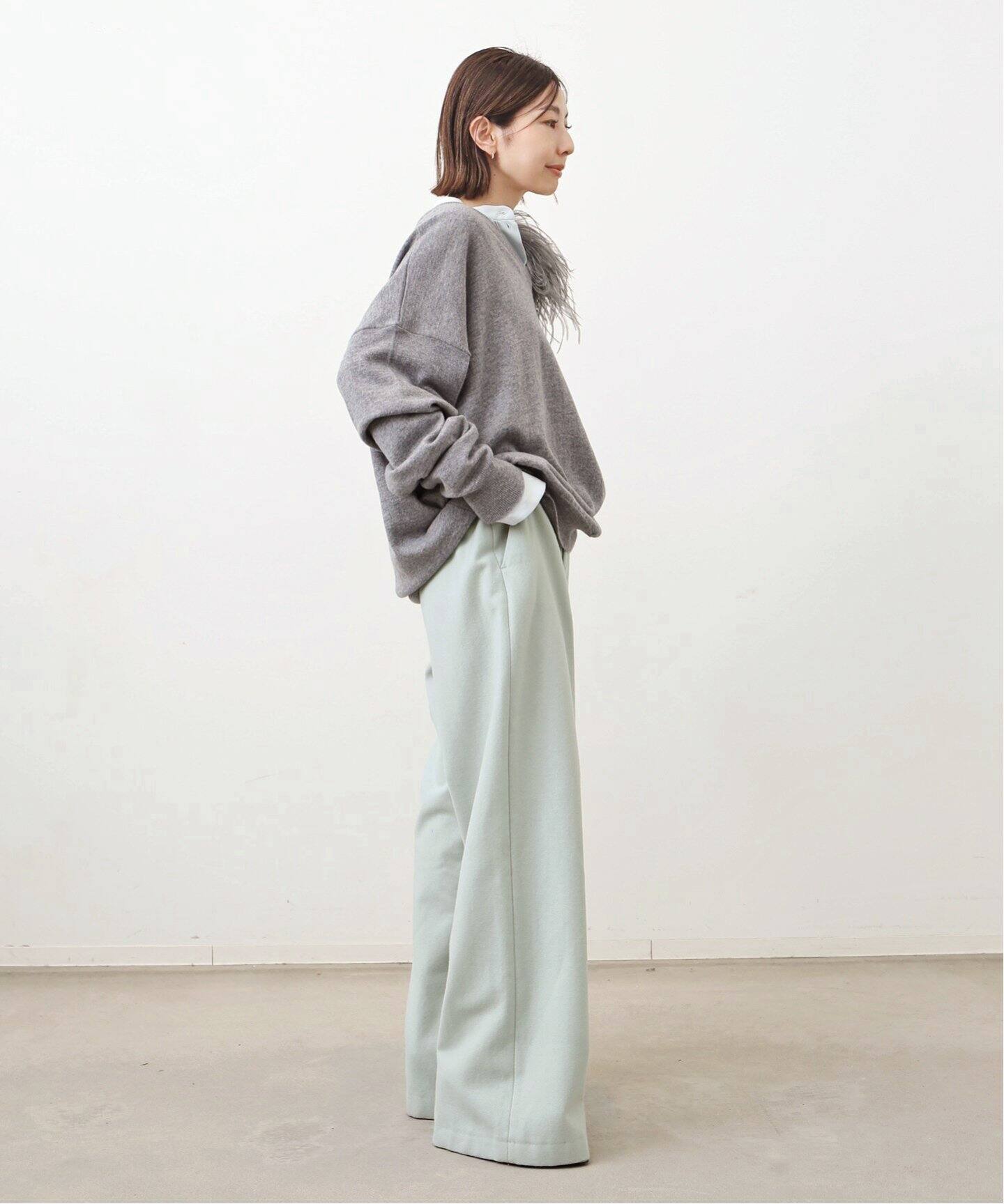 INDRESS/インドレス】 Flannel wool pants（スラックス）｜L 