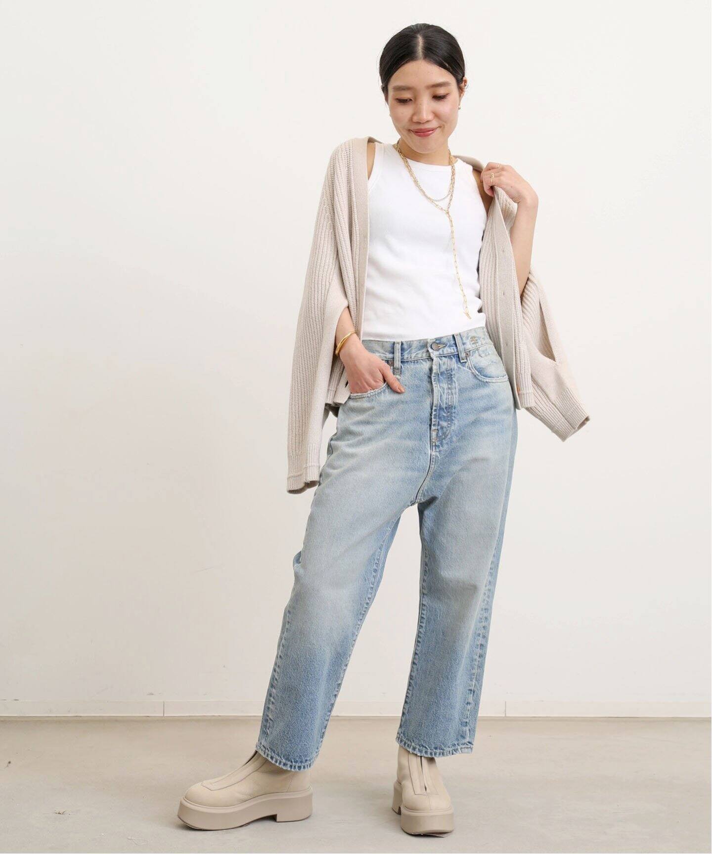 R13/アールサーティーン】TAILORED DROP JEANS（デニムパンツ 