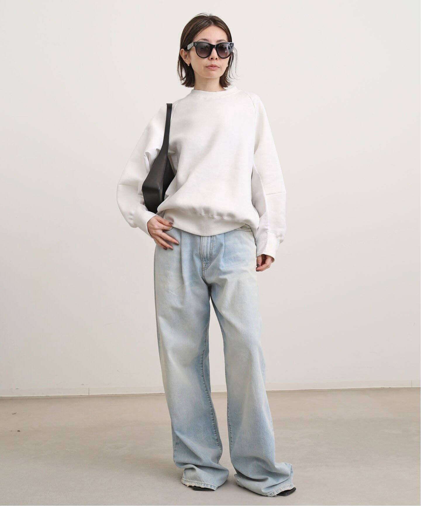 R13/アールサーティーン】DAMON Pleated Wide Denim（デニムパンツ 