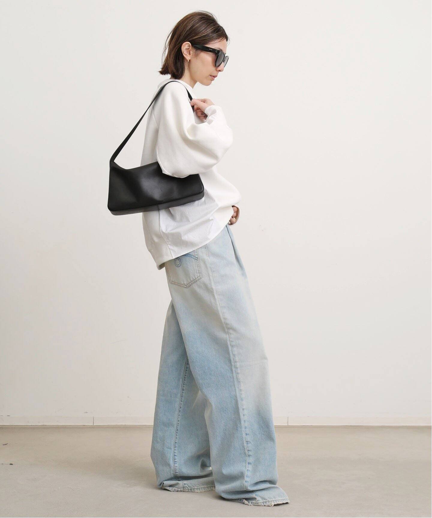R13/アールサーティーン】DAMON Pleated Wide Denim（デニムパンツ 