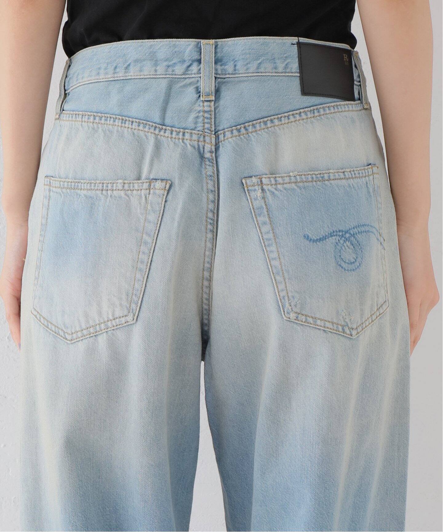 R13/アールサーティーン】DAMON Pleated Wide Denim（デニムパンツ 