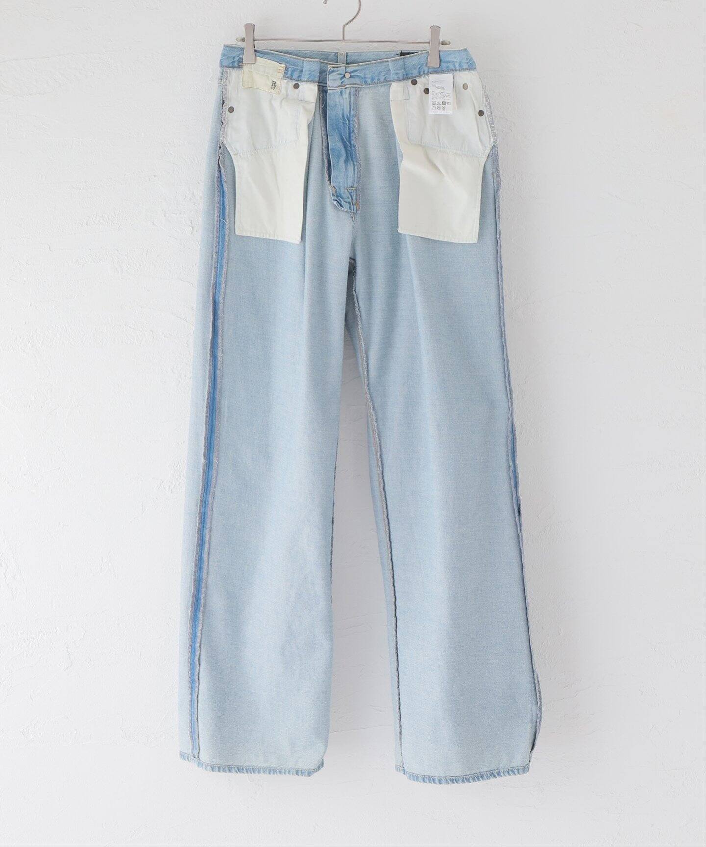 R13/アールサーティーン】DAMON Pleated Wide Denim（デニムパンツ 