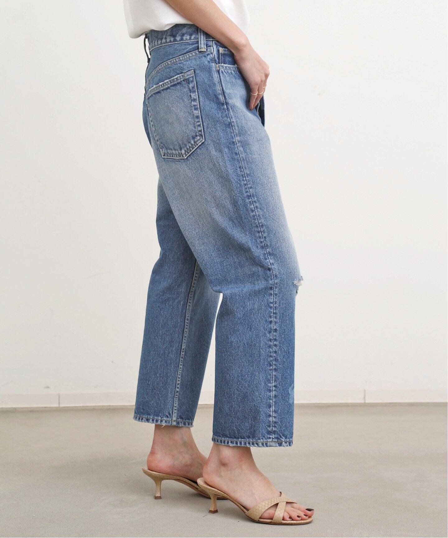 MADISONBLUE/マディソンブルー】CRASHED SAROUEL PANTS DENIM（デニム  