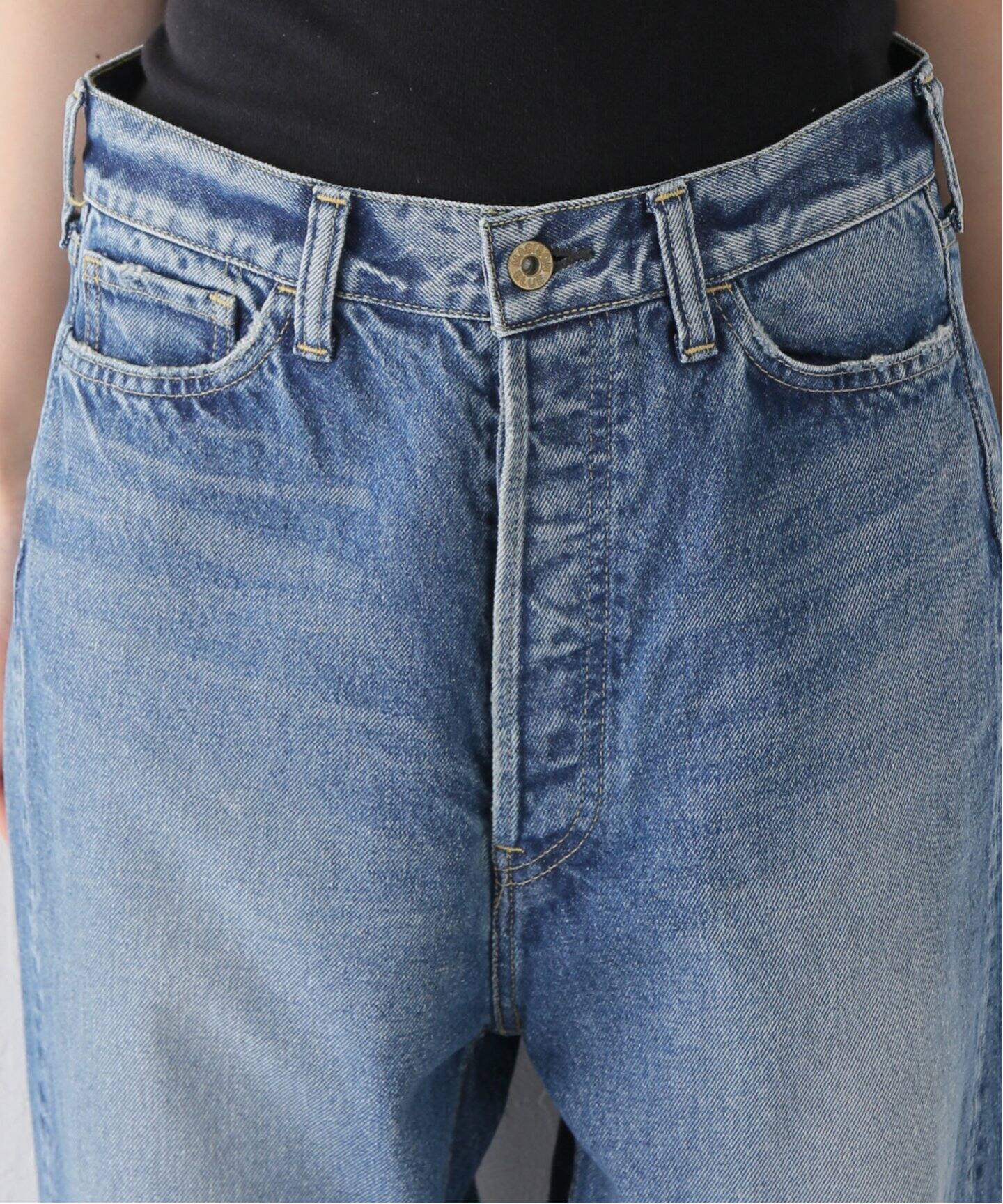 MADISONBLUE/マディソンブルー】CRASHED SAROUEL PANTS DENIM（デニム 