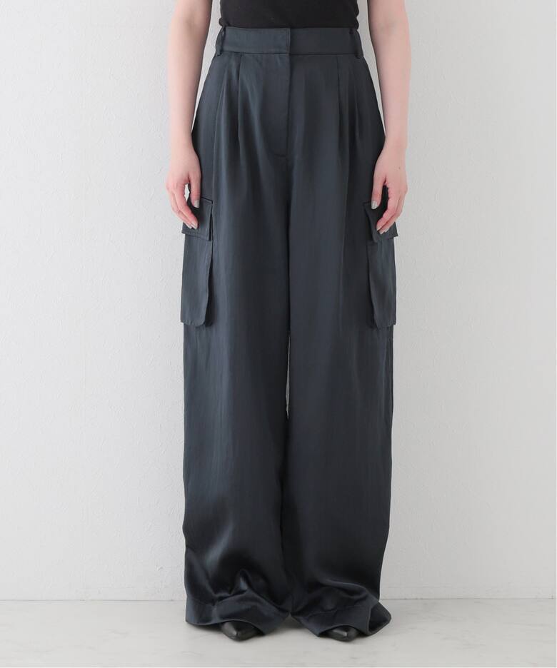 TIBI/ティビ】SHINY NYLON PLEATED STELLA CARGO PANTS（カーゴパンツ 