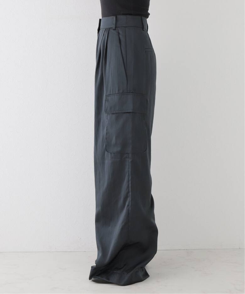 TIBI/ティビ】SHINY NYLON PLEATED STELLA CARGO PANTS（カーゴパンツ 